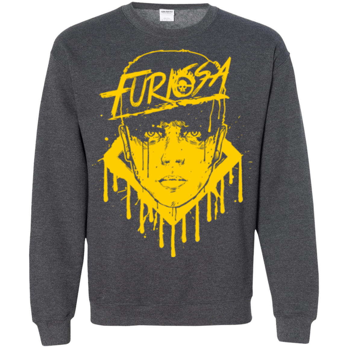 Sweatshirts Dark Heather / Small Furiosa Yellow Crewneck Sweatshirt