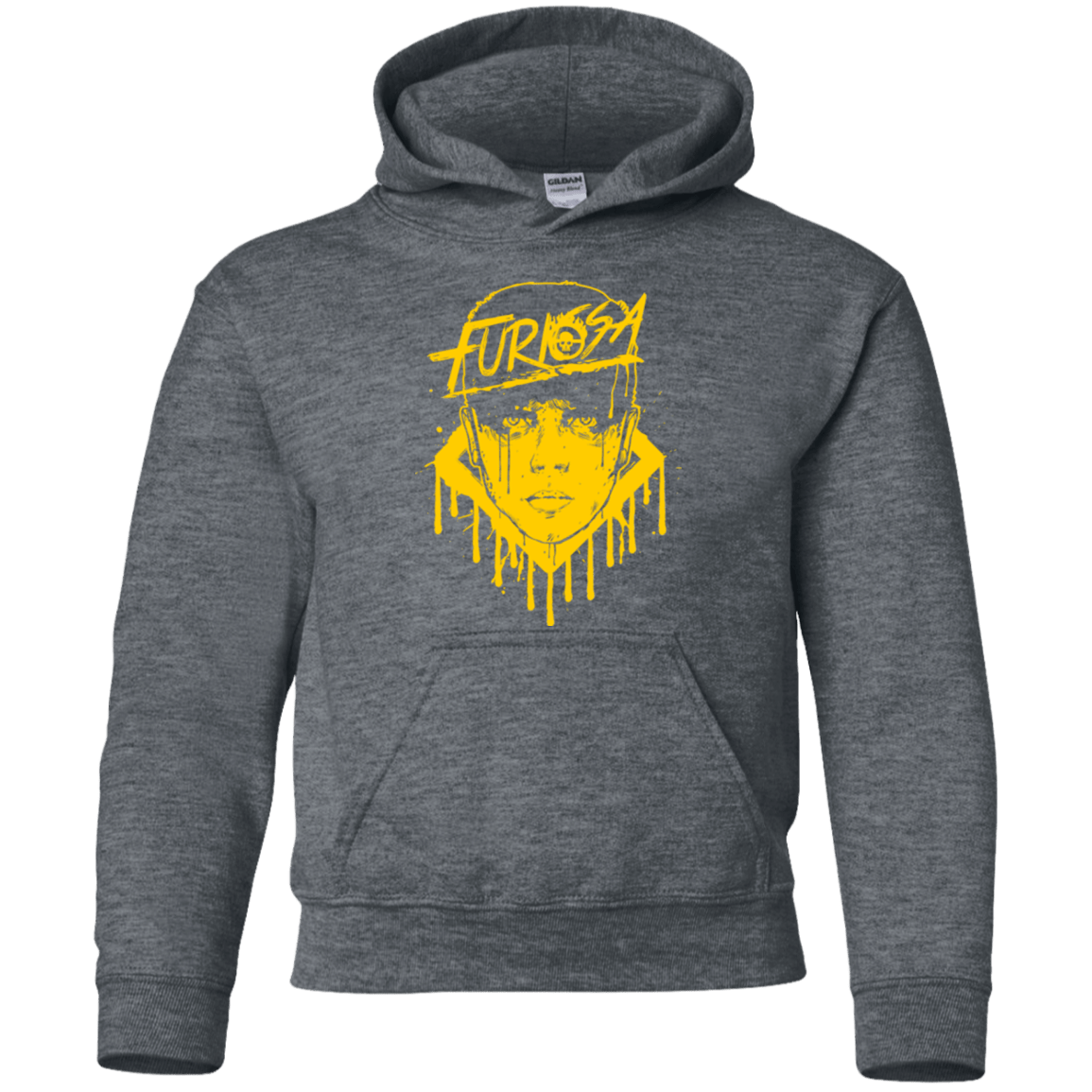 Sweatshirts Dark Heather / YS Furiosa Yellow Youth Hoodie