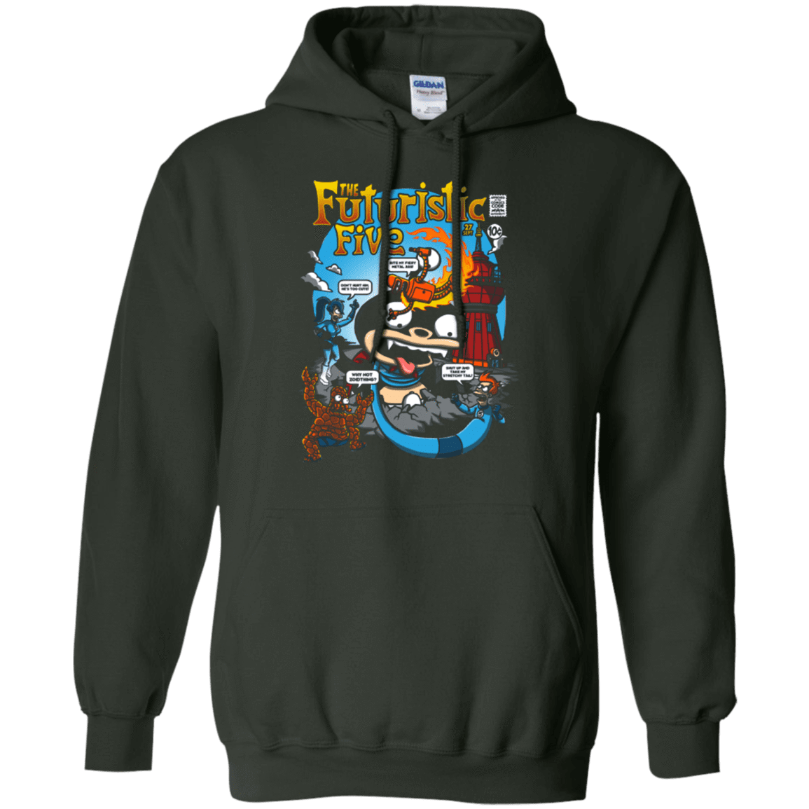 Sweatshirts Forest Green / S Futurama Fantastic 4 Pullover Hoodie