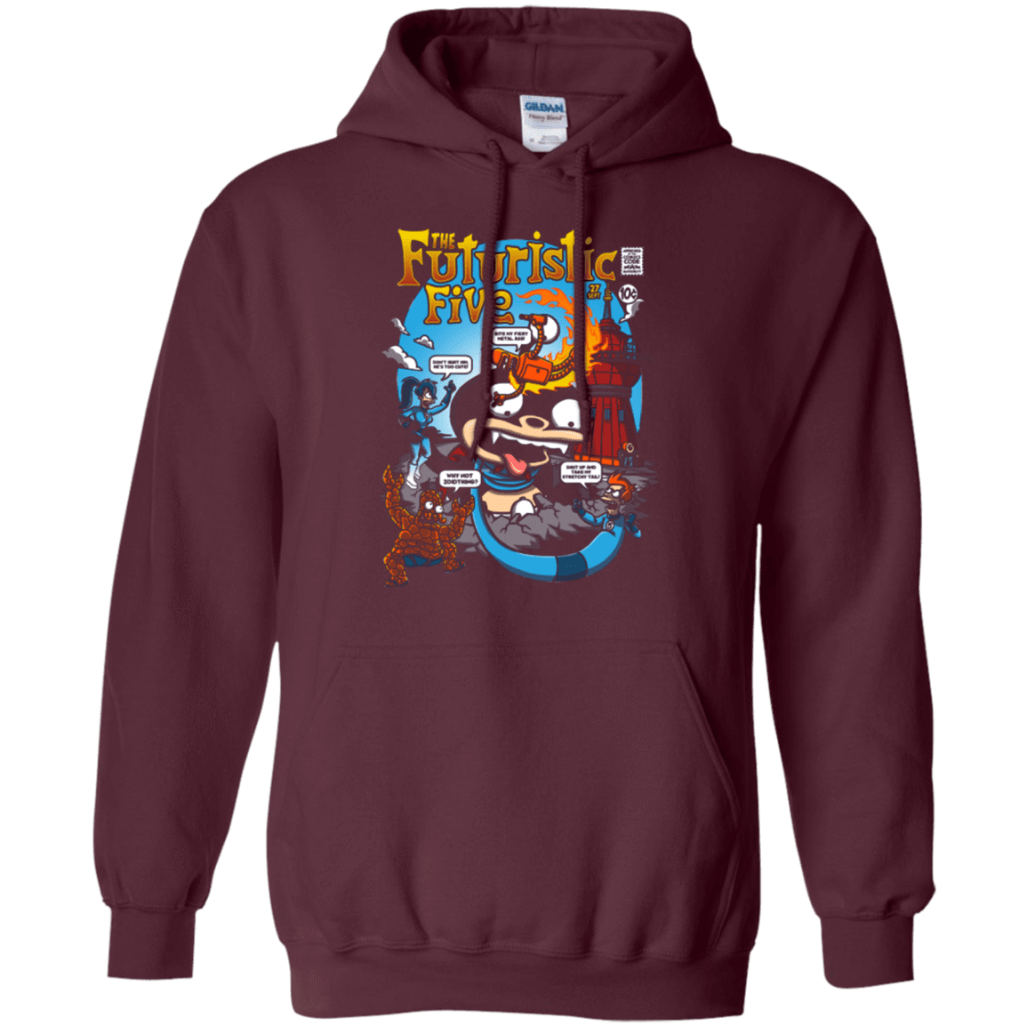 Sweatshirts Maroon / S Futurama Fantastic 4 Pullover Hoodie