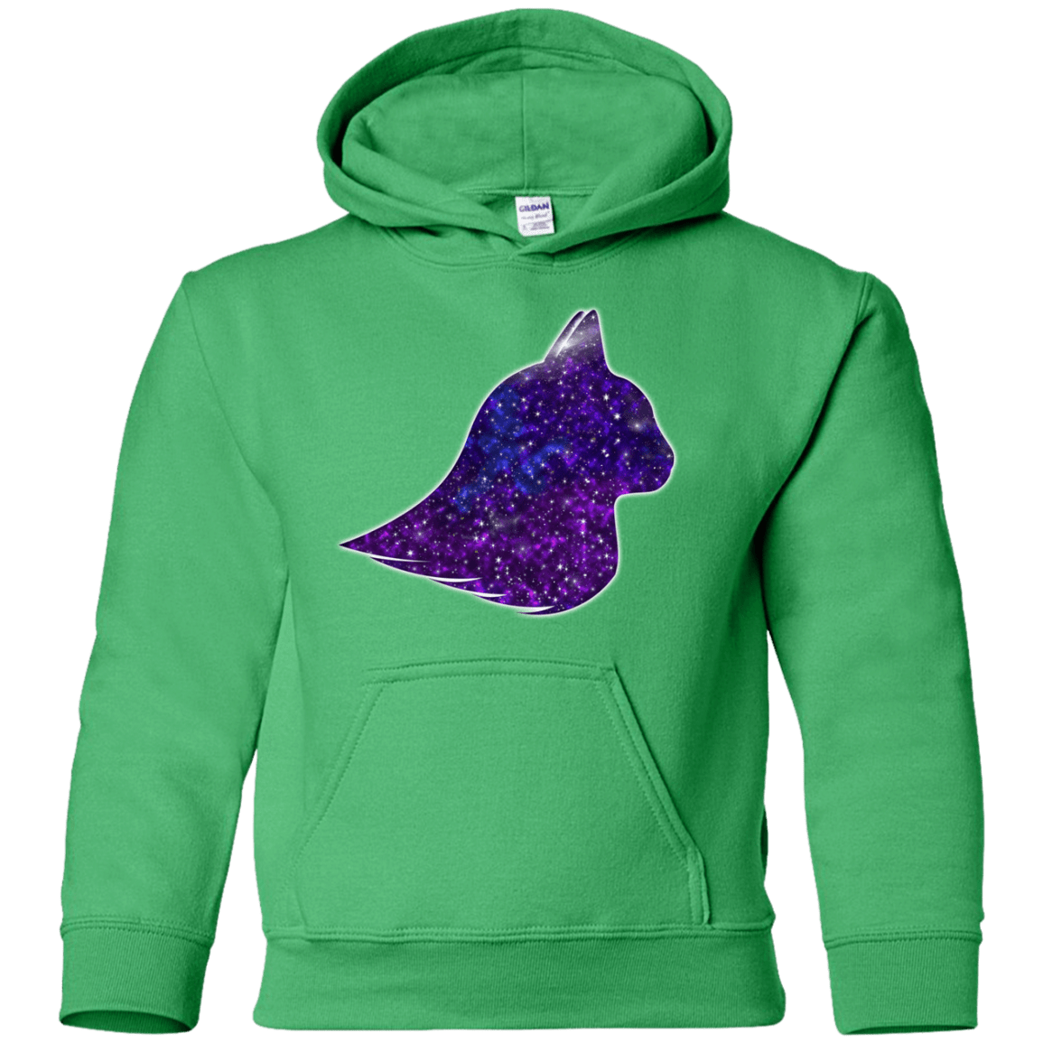 Sweatshirts Irish Green / YS Galaxy Cat Youth Hoodie