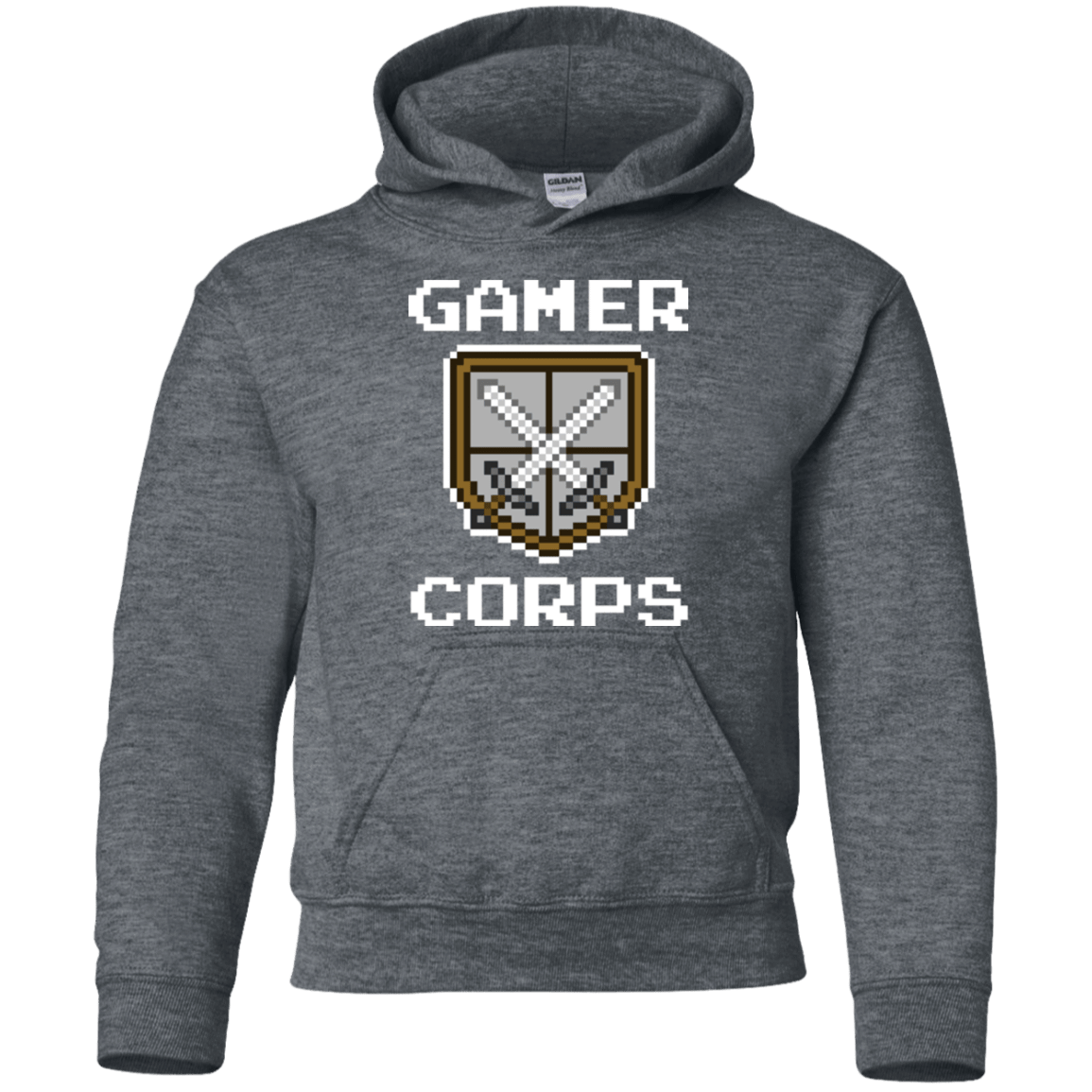 Sweatshirts Dark Heather / YS Gamer corps Youth Hoodie