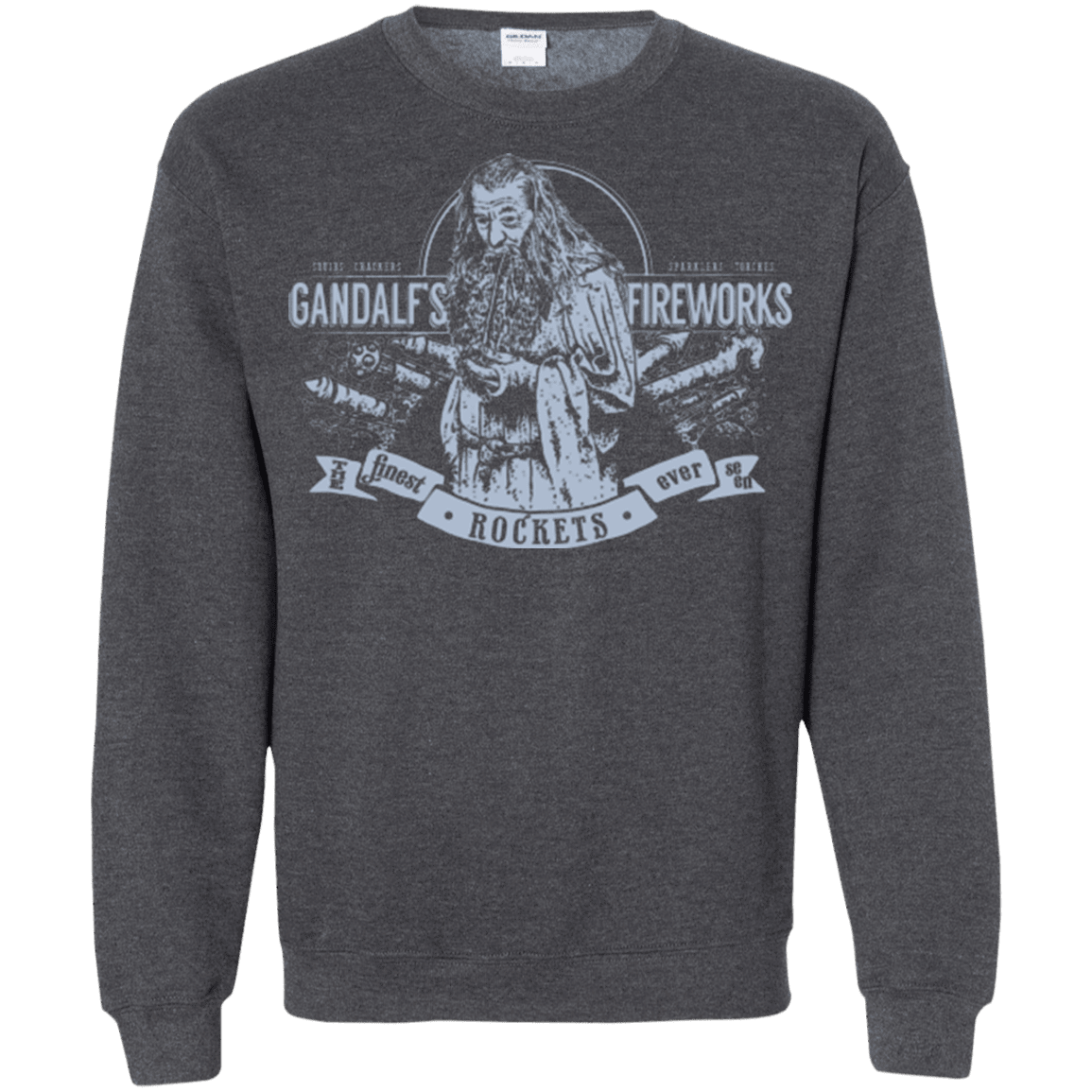 Sweatshirts Dark Heather / Small Gandalfs Fireworks Crewneck Sweatshirt