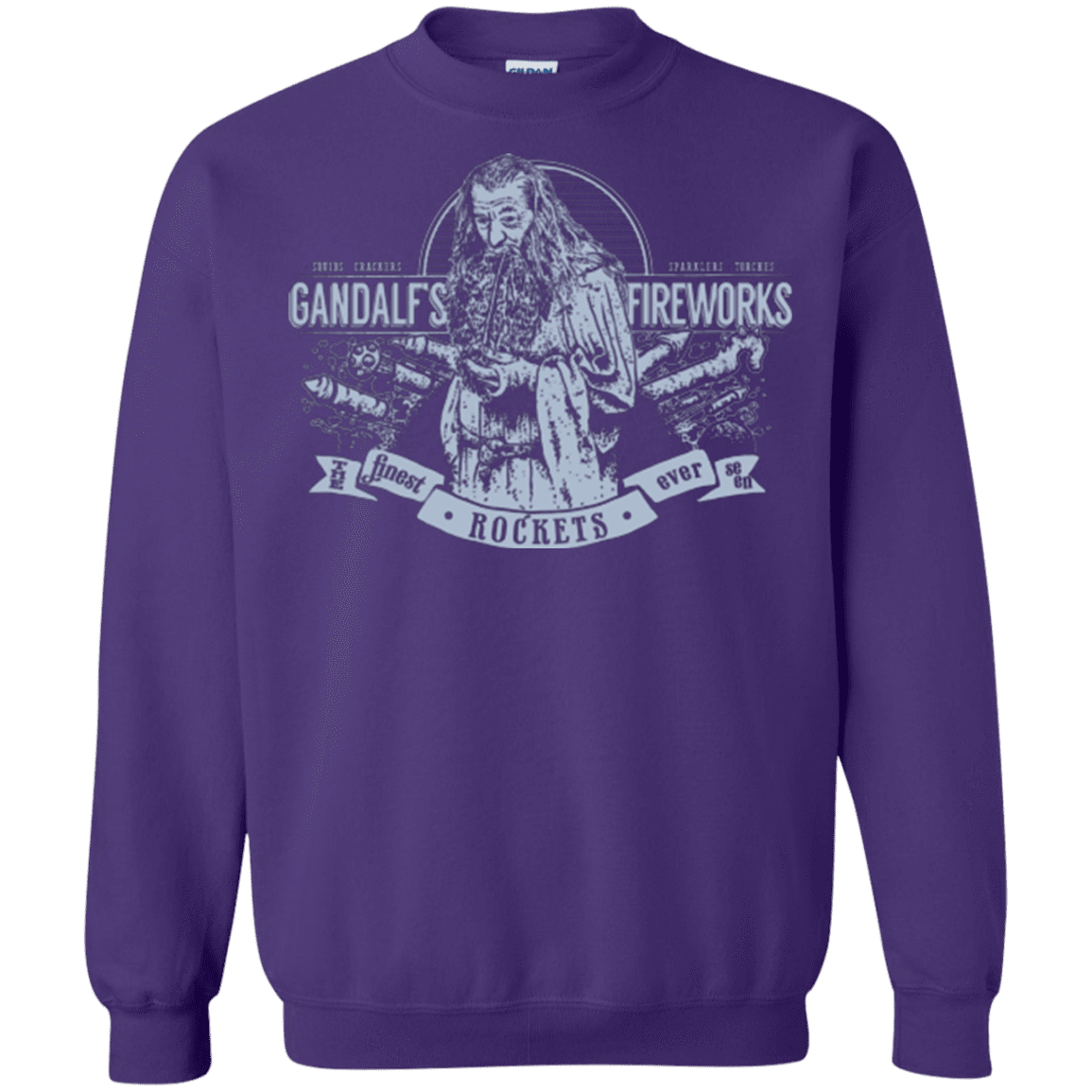 Sweatshirts Purple / Small Gandalfs Fireworks Crewneck Sweatshirt