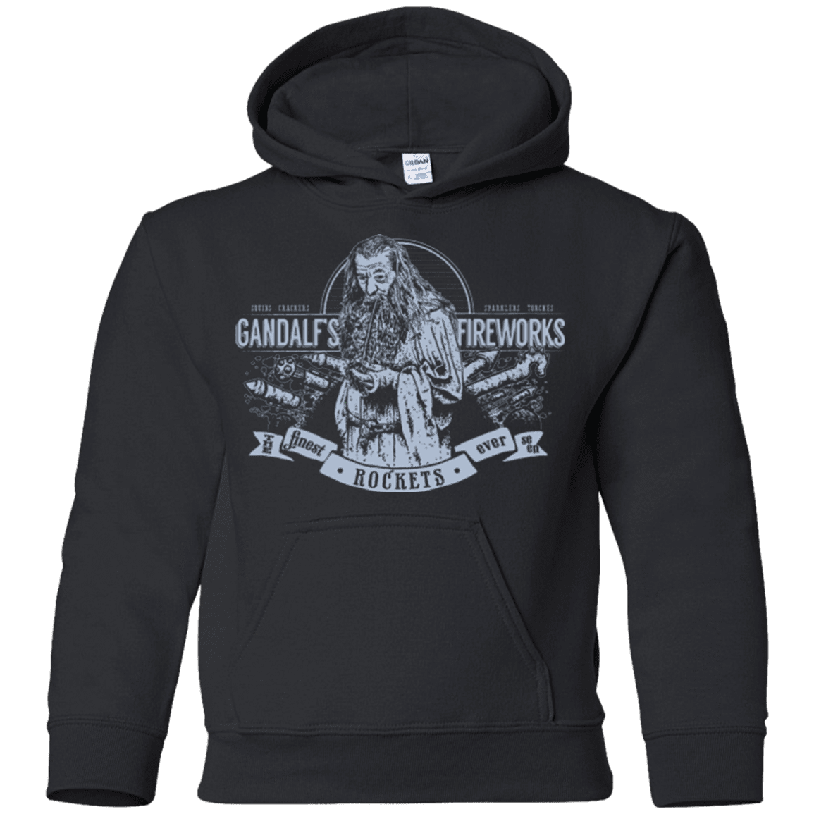 Sweatshirts Black / YS Gandalfs Fireworks Youth Hoodie