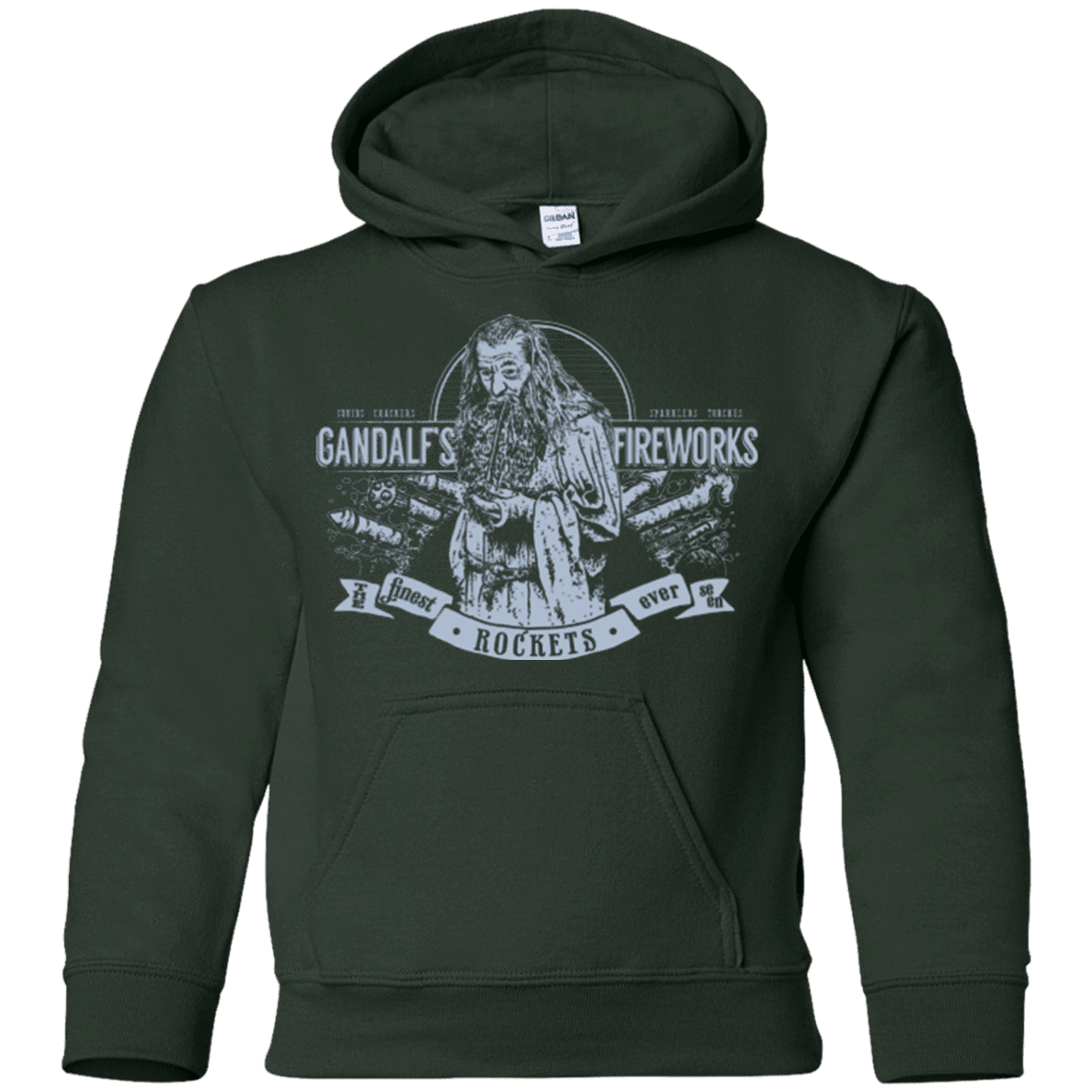 Sweatshirts Forest Green / YS Gandalfs Fireworks Youth Hoodie