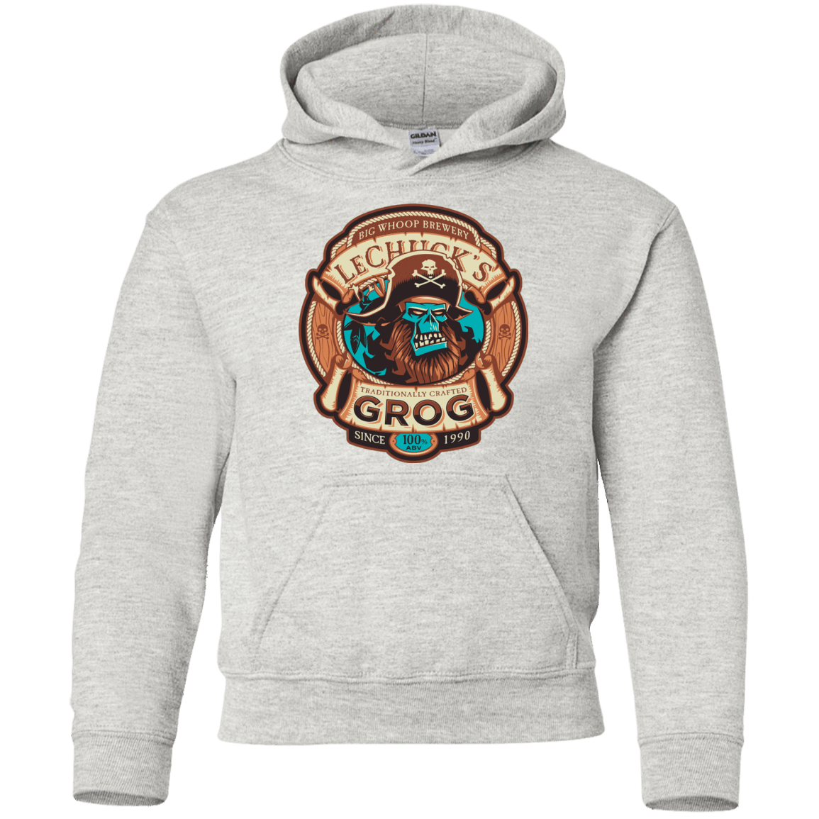Sweatshirts Ash / YS Ghost Pirate Grog Nmns Youth Hoodie