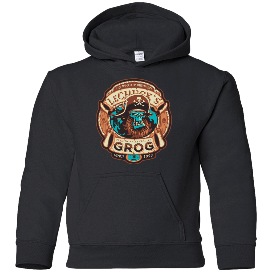 Sweatshirts Black / YS Ghost Pirate Grog Nmns Youth Hoodie