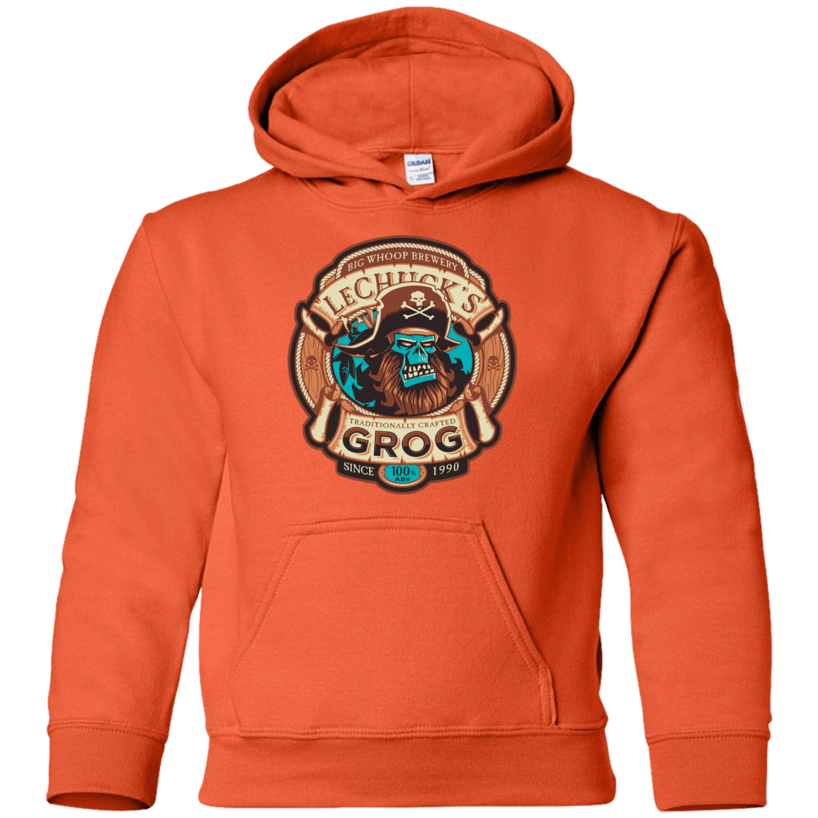Sweatshirts Orange / YS Ghost Pirate Grog Nmns Youth Hoodie
