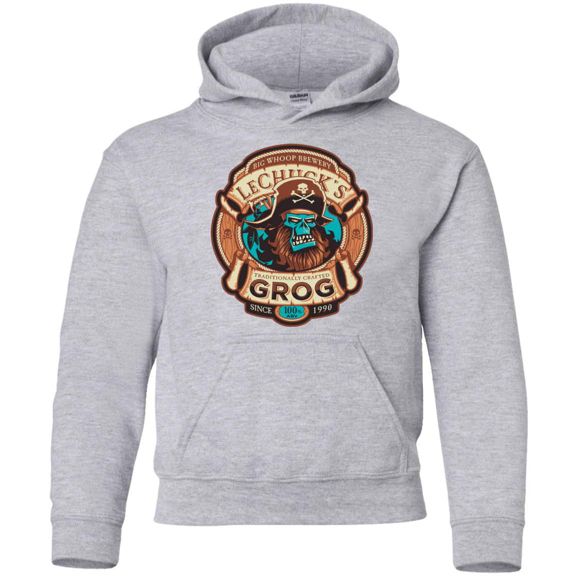 Sweatshirts Sport Grey / YS Ghost Pirate Grog Nmns Youth Hoodie