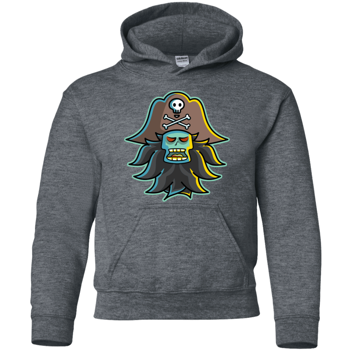 Sweatshirts Dark Heather / YS Ghost Pirate LeChuck Youth Hoodie