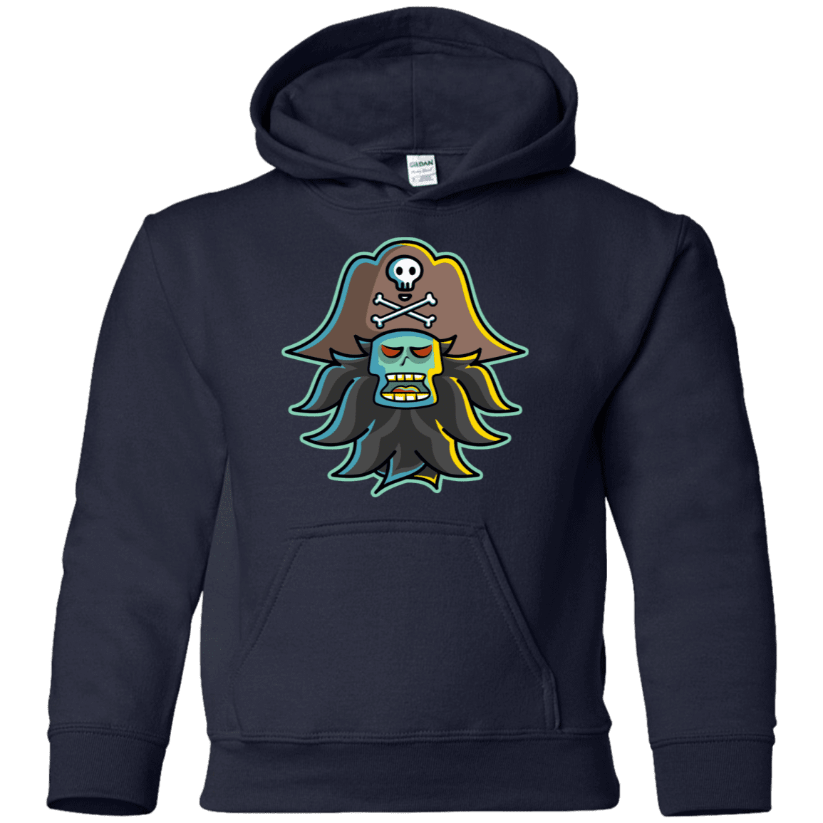 Sweatshirts Navy / YS Ghost Pirate LeChuck Youth Hoodie
