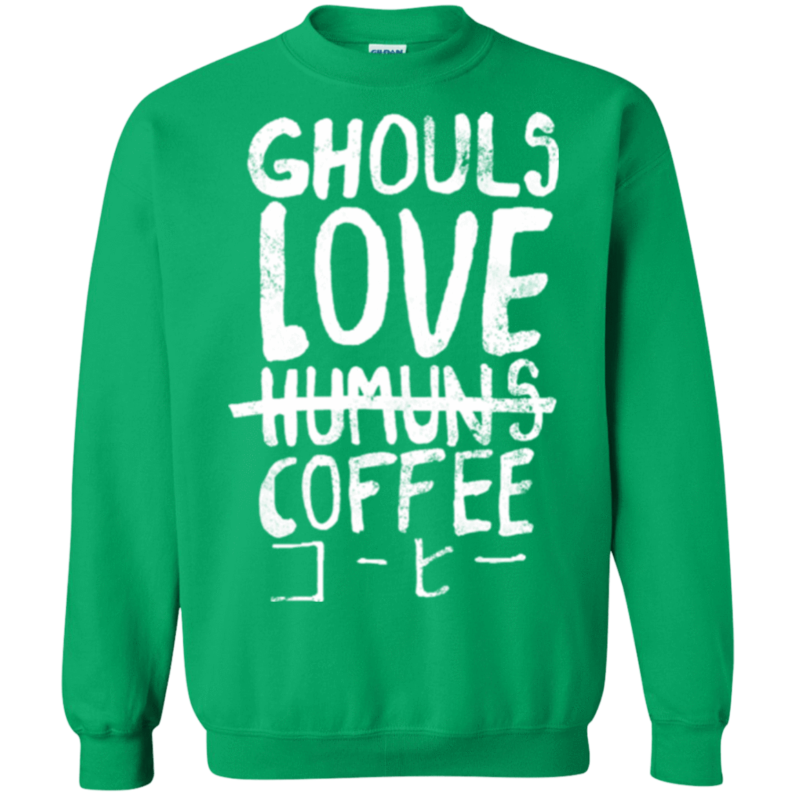 Sweatshirts Irish Green / Small Ghouls Love Coffee Crewneck Sweatshirt