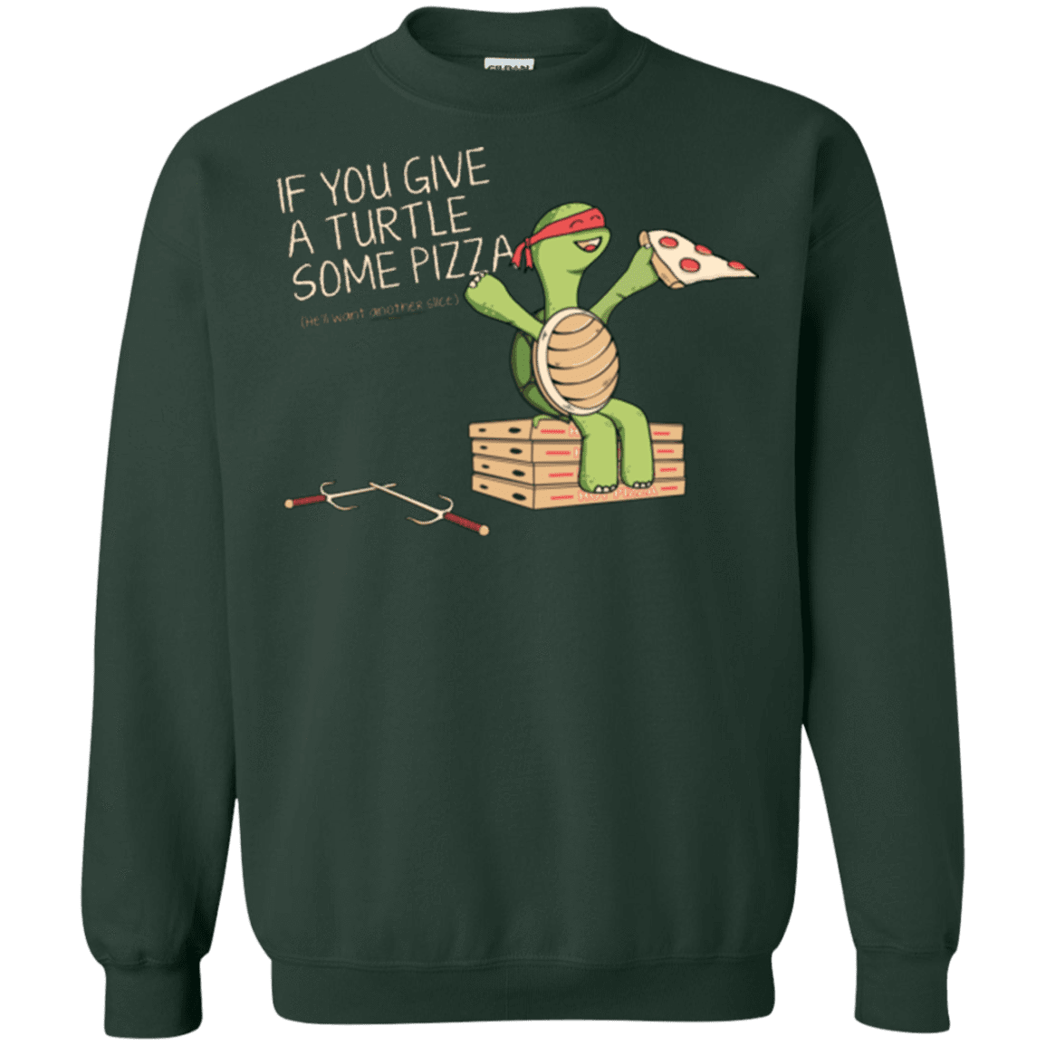Sweatshirts Forest Green / Small Give a Turtle Crewneck Sweatshirt
