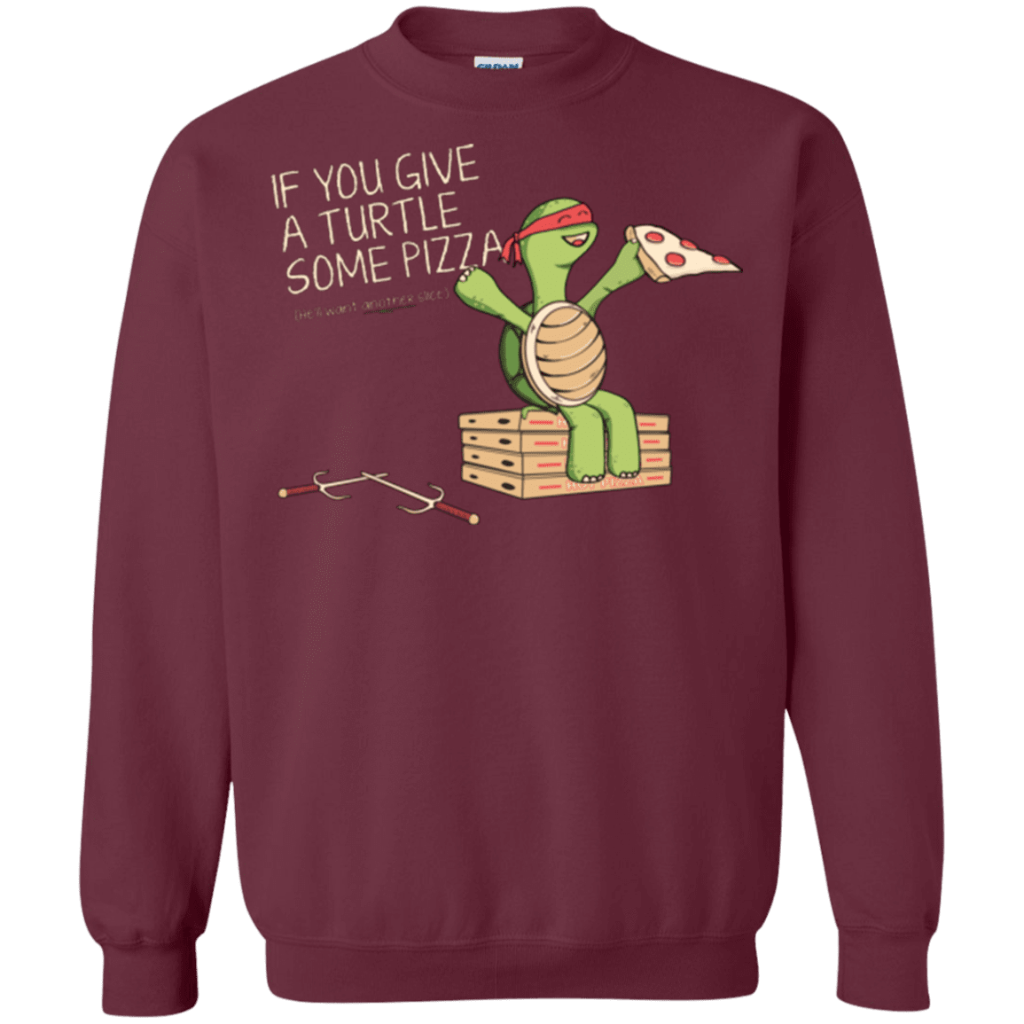 Sweatshirts Maroon / Small Give a Turtle Crewneck Sweatshirt