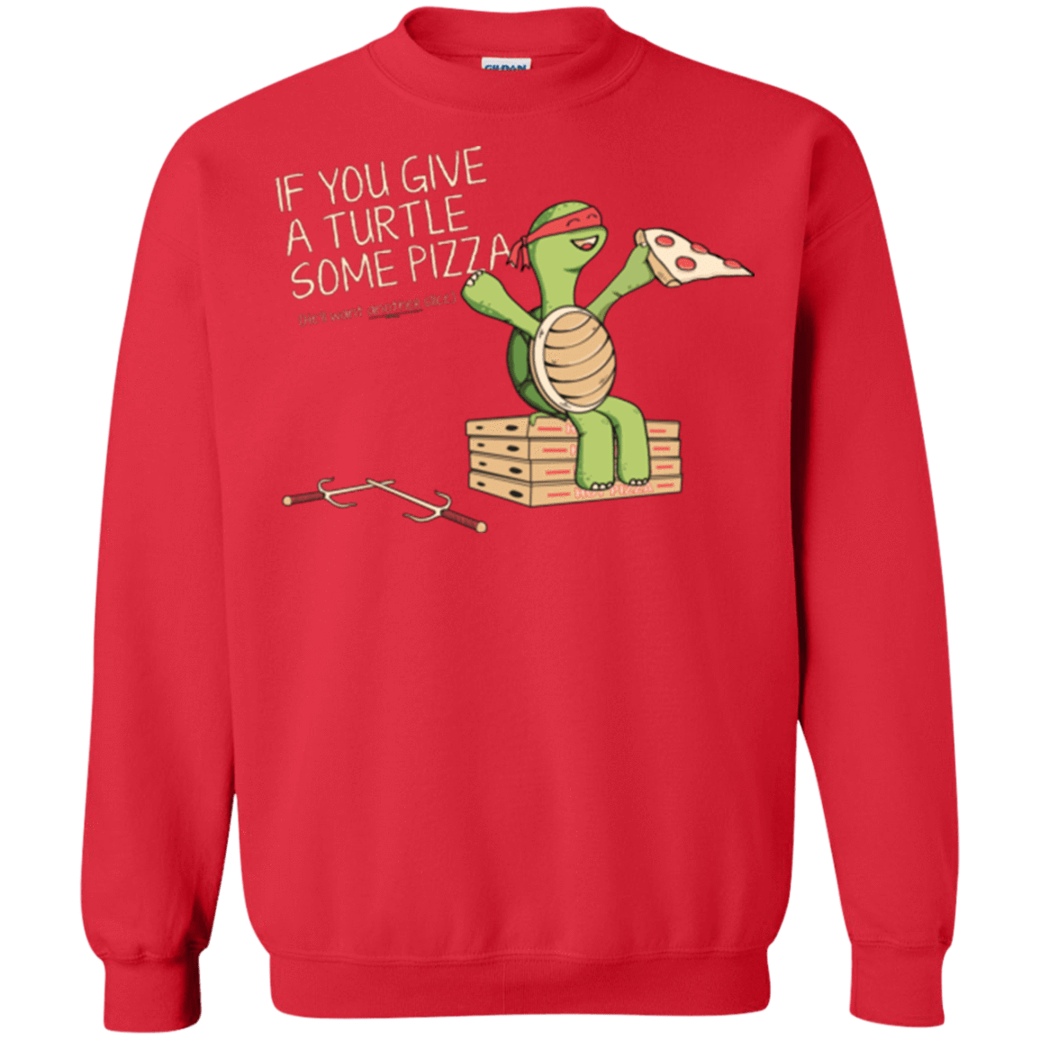 Sweatshirts Red / Small Give a Turtle Crewneck Sweatshirt