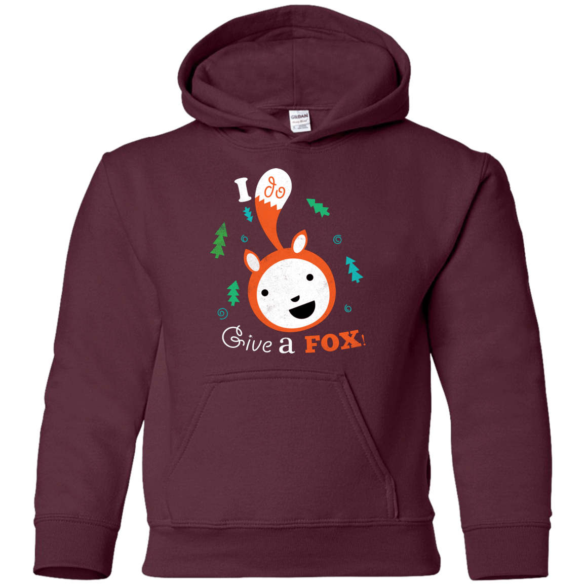 Sweatshirts Maroon / YS Giving a Fox Youth Hoodie