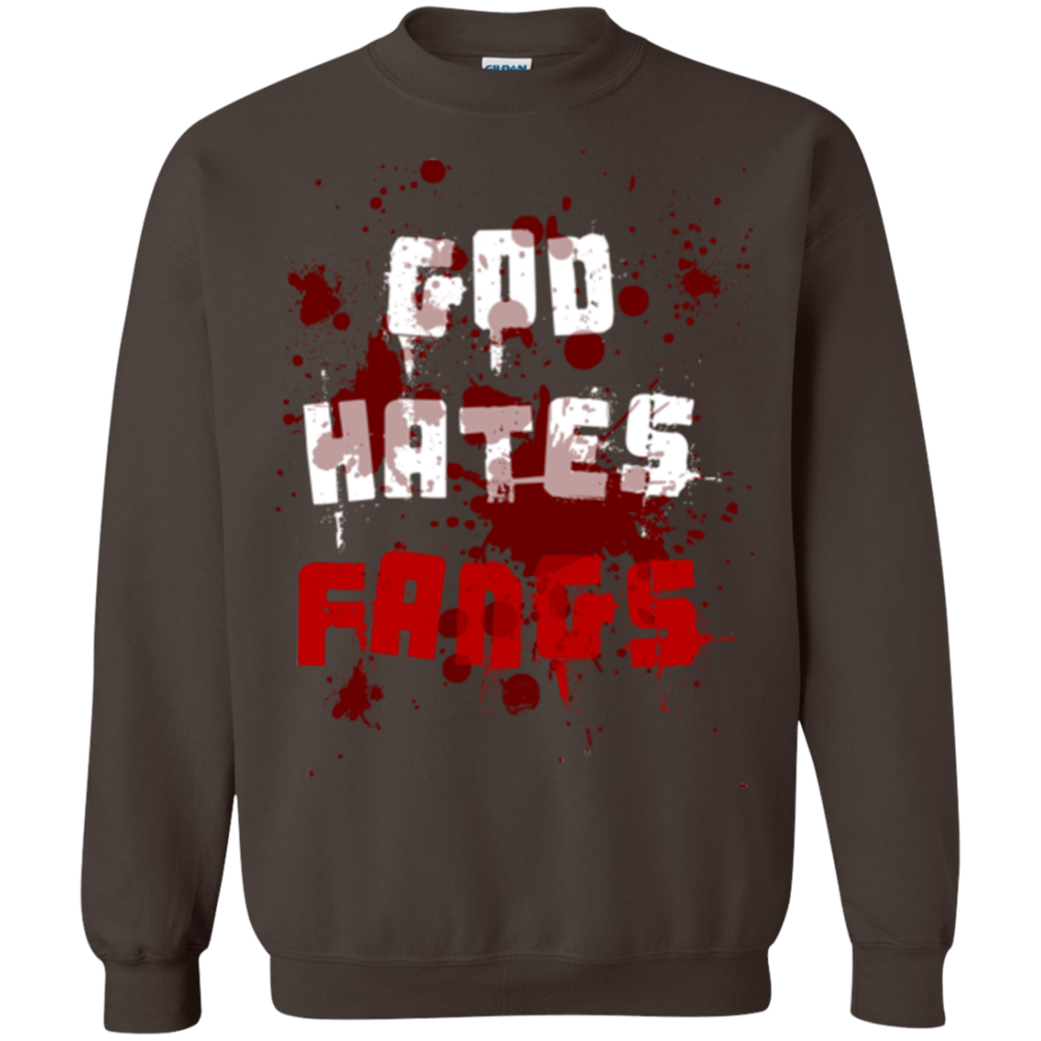 Sweatshirts Dark Chocolate / Small God hates fangs Crewneck Sweatshirt