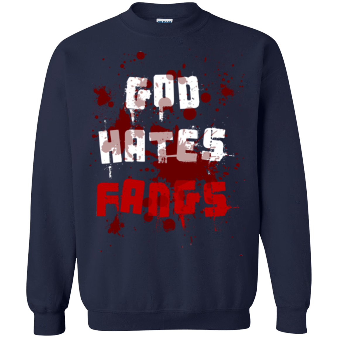 Sweatshirts Navy / Small God hates fangs Crewneck Sweatshirt