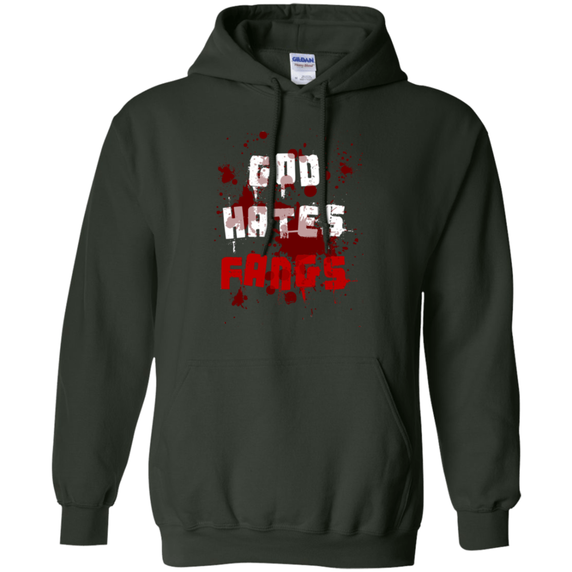 Sweatshirts Forest Green / Small God hates fangs Pullover Hoodie