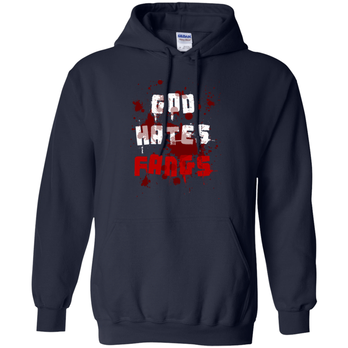 Sweatshirts Navy / Small God hates fangs Pullover Hoodie