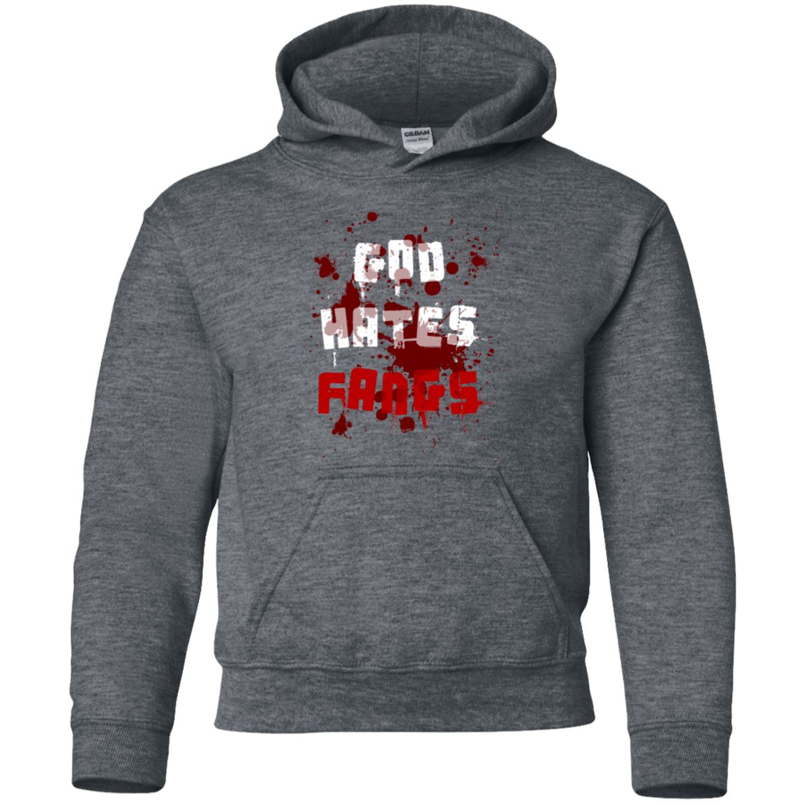 Sweatshirts Dark Heather / YS God hates fangs Youth Hoodie