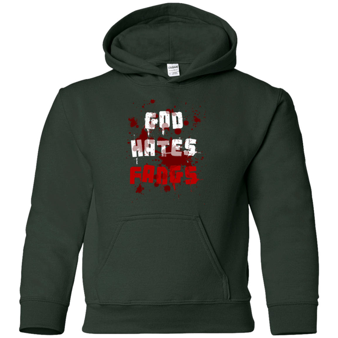 Sweatshirts Forest Green / YS God hates fangs Youth Hoodie