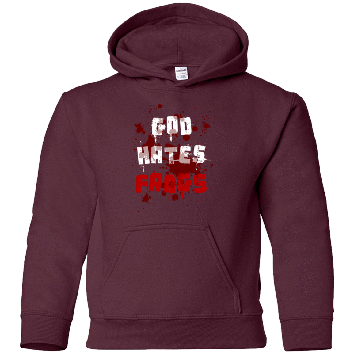 Sweatshirts Maroon / YS God hates fangs Youth Hoodie