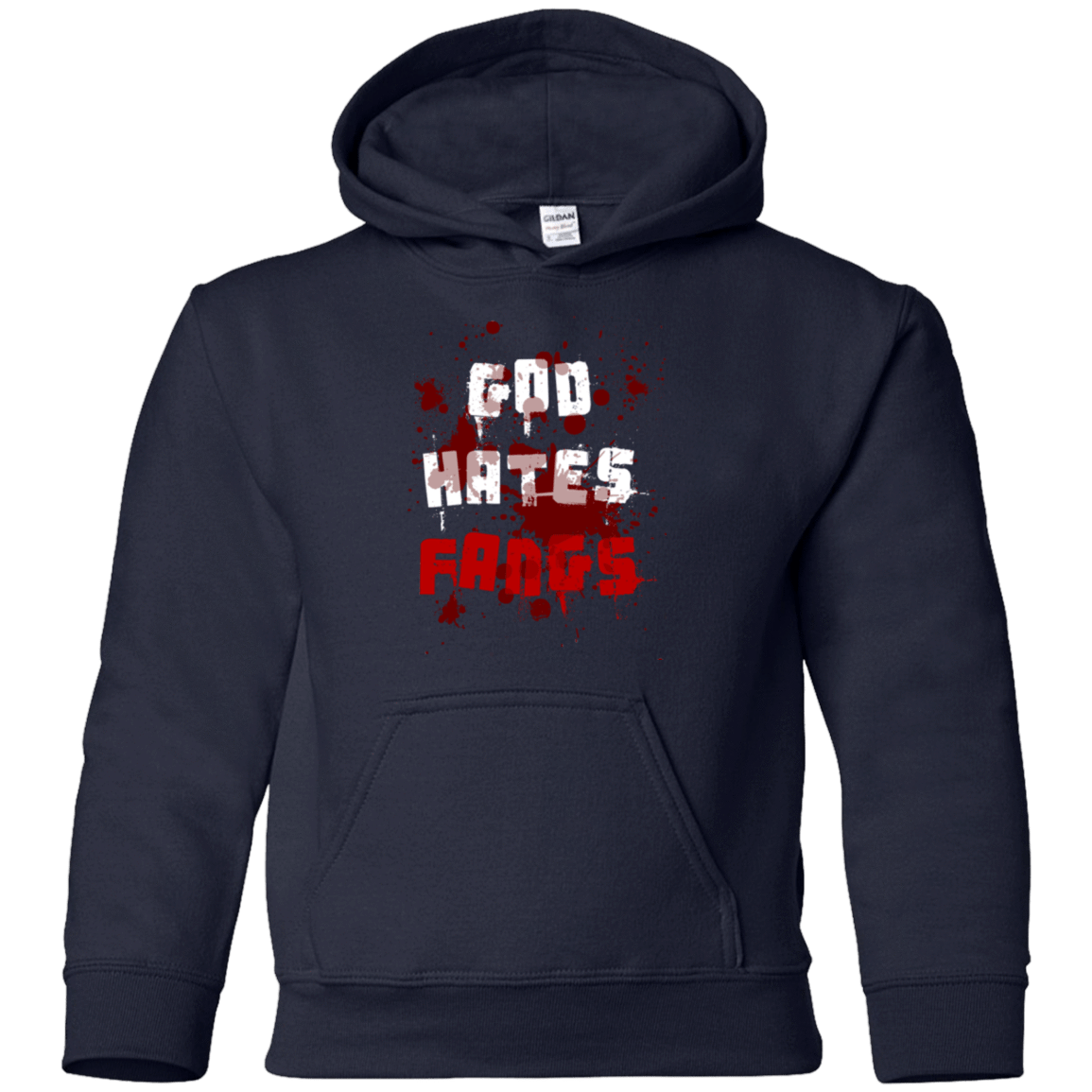 Sweatshirts Navy / YS God hates fangs Youth Hoodie