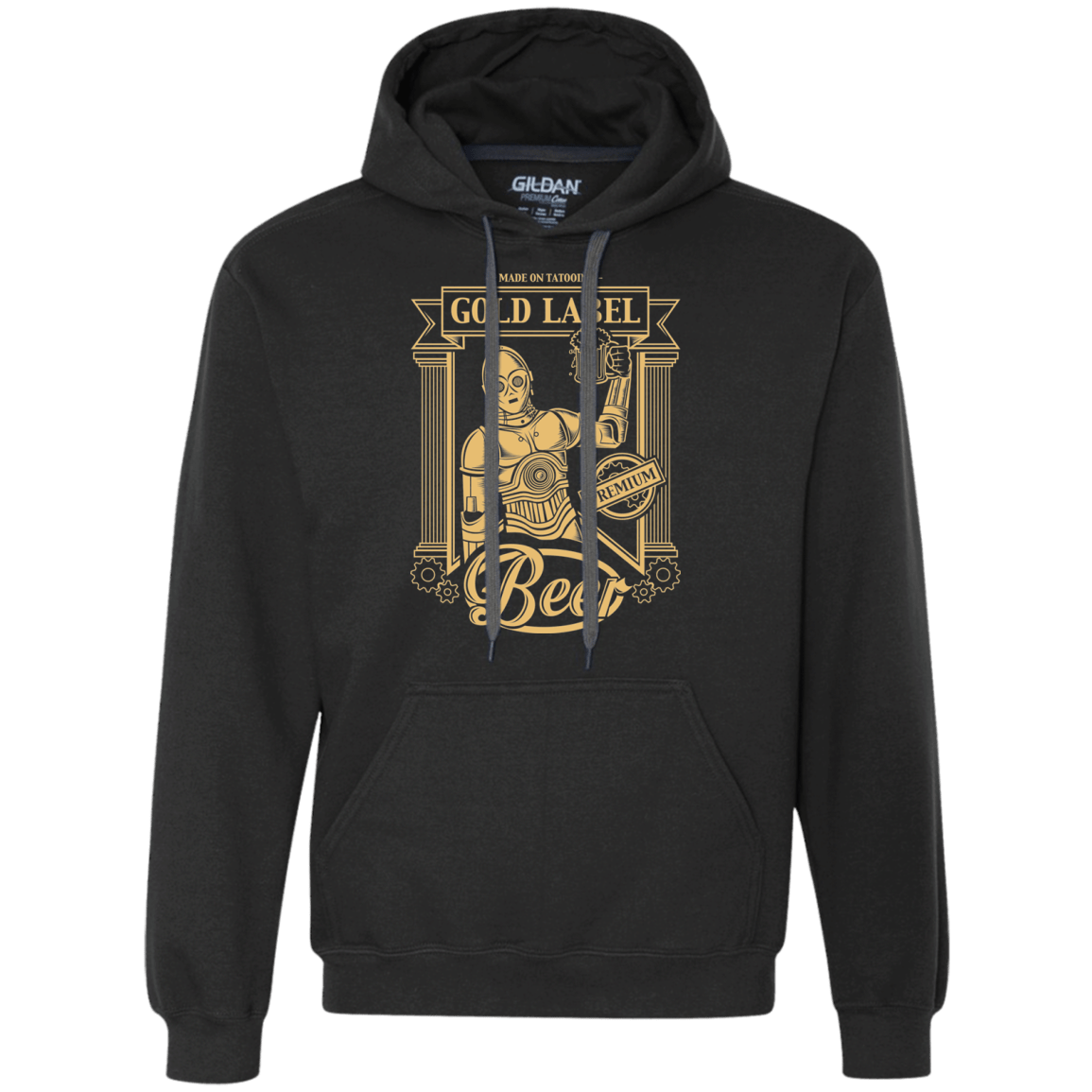 Sweatshirts Black / S Gold Label Beer Premium Fleece Hoodie