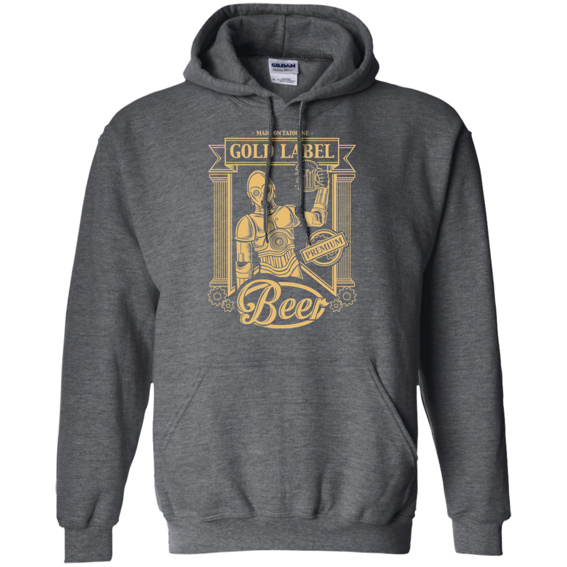 Sweatshirts Dark Heather / S Gold Label Beer Pullover Hoodie