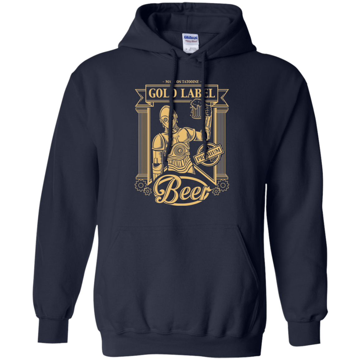 Sweatshirts Navy / S Gold Label Beer Pullover Hoodie