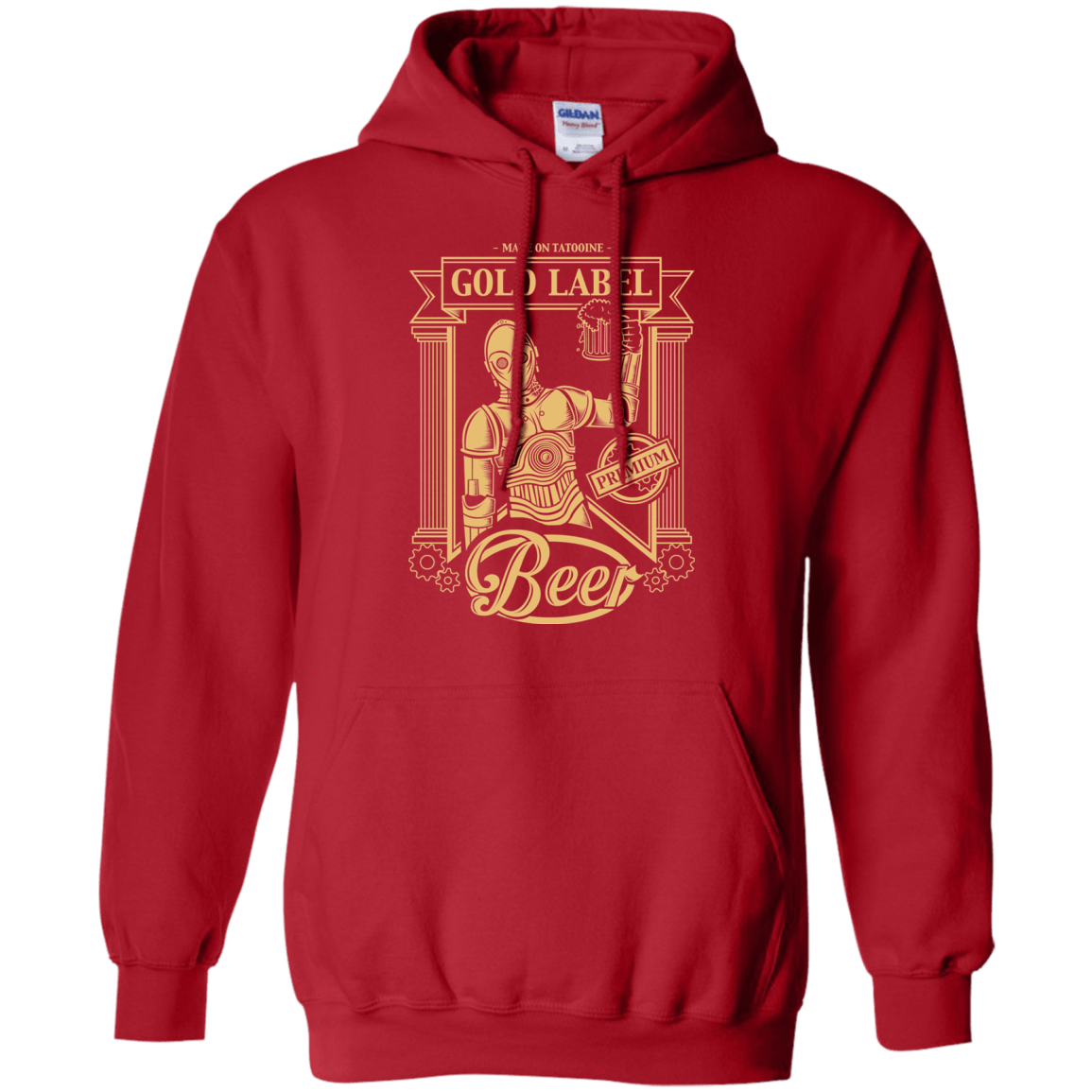 Sweatshirts Red / S Gold Label Beer Pullover Hoodie