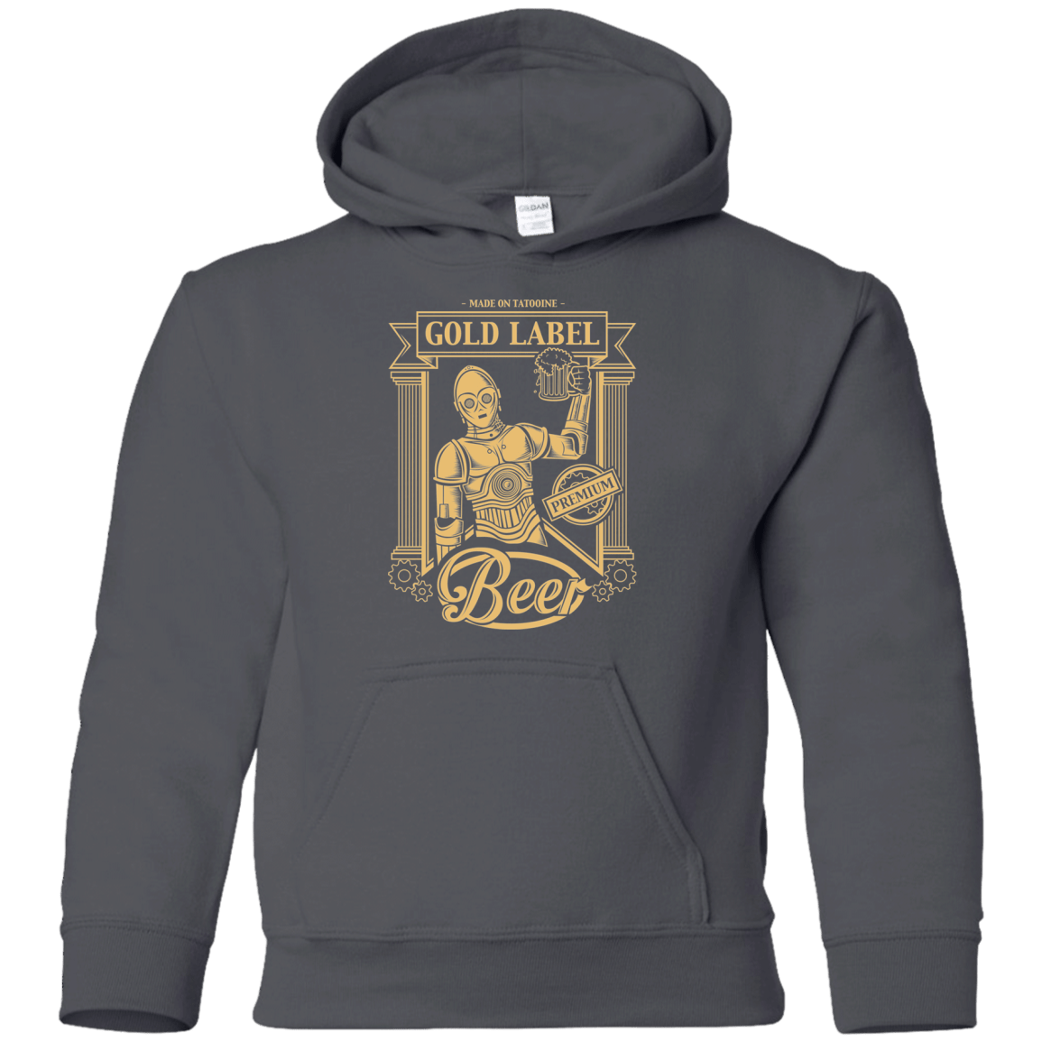 Sweatshirts Charcoal / YS Gold Label Beer Youth Hoodie