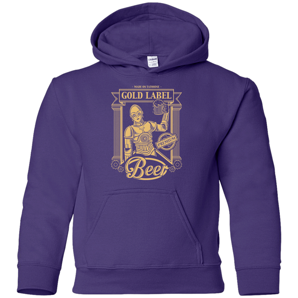 Sweatshirts Purple / YS Gold Label Beer Youth Hoodie