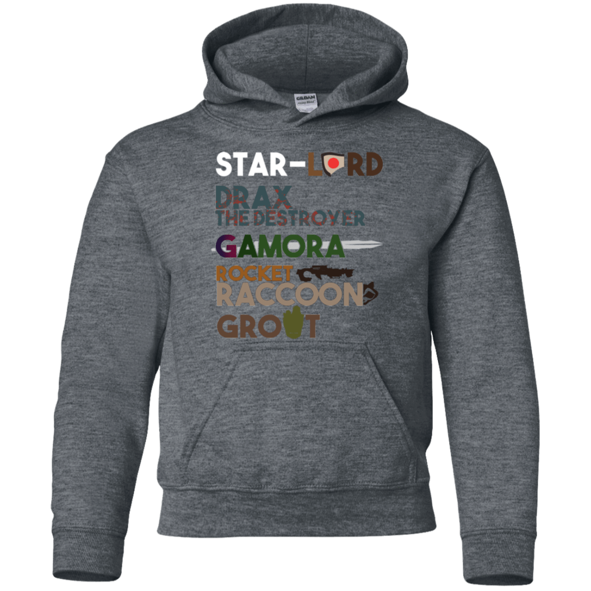 Sweatshirts Dark Heather / YS GOTG Hel Youth Hoodie