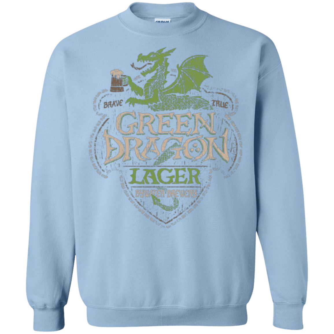 Sweatshirts Light Blue / Small Green Dragon Crewneck Sweatshirt
