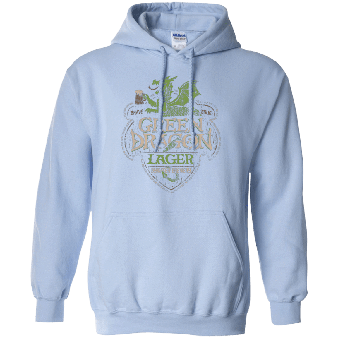 Sweatshirts Light Blue / Small Green Dragon Pullover Hoodie