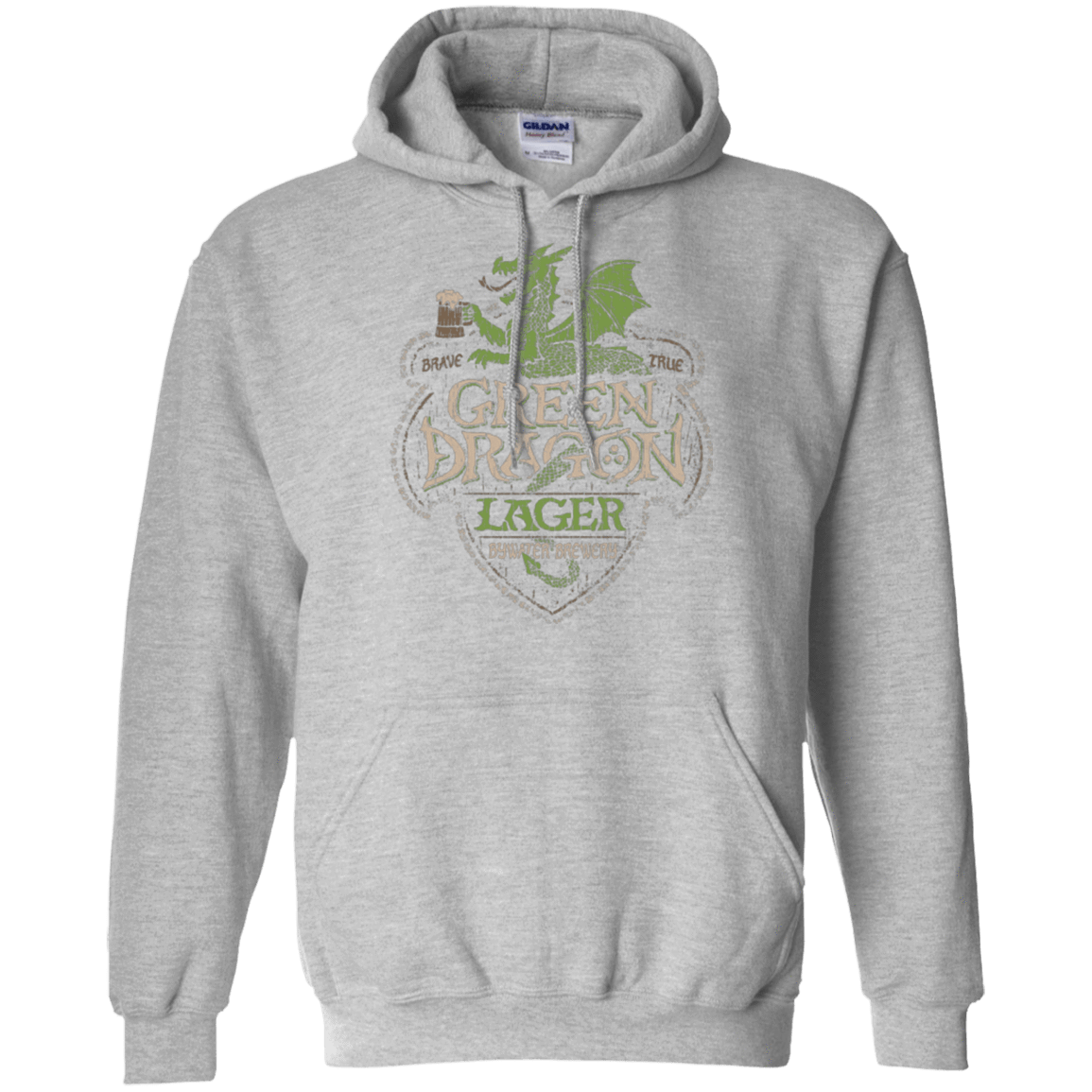 Sweatshirts Sport Grey / Small Green Dragon Pullover Hoodie