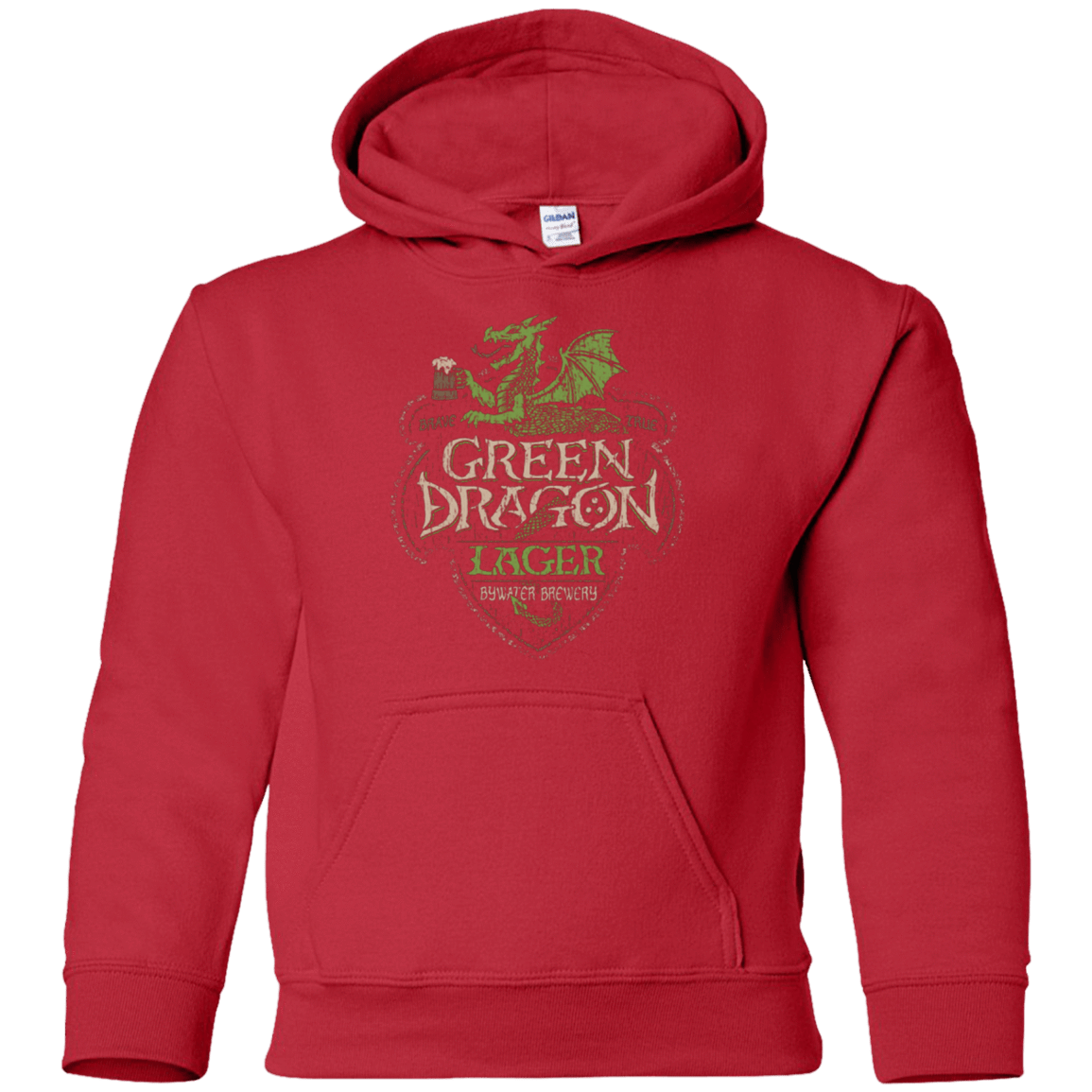Sweatshirts Red / YS Green Dragon Youth Hoodie