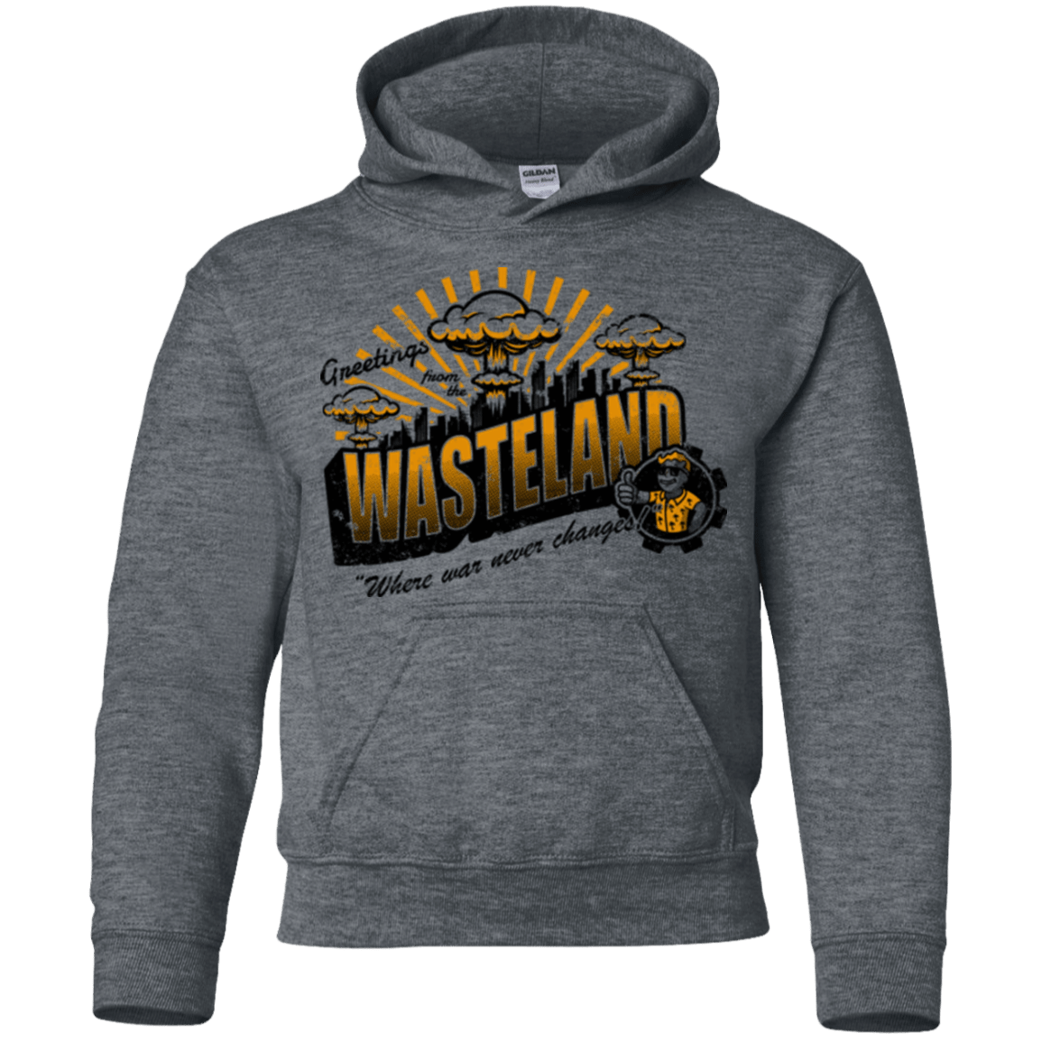 Sweatshirts Dark Heather / YS Greetings from the Wasteland! Youth Hoodie