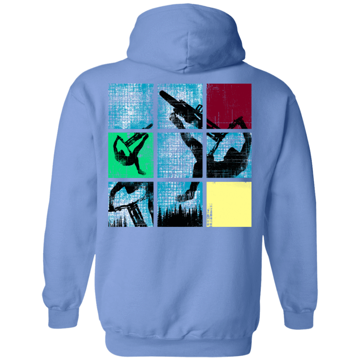 Sweatshirts Carolina Blue / S Grid Ride Back Print Pullover Hoodie