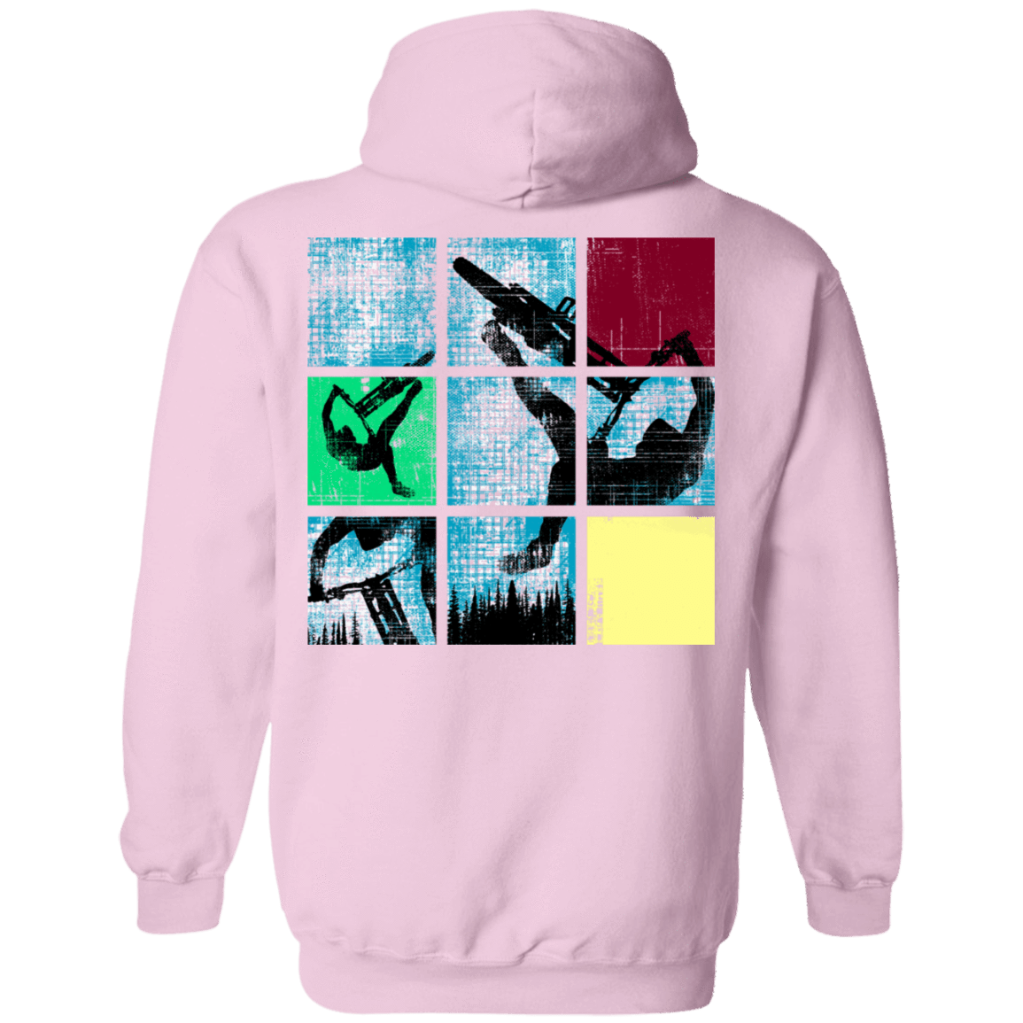 Sweatshirts Light Pink / S Grid Ride Back Print Pullover Hoodie