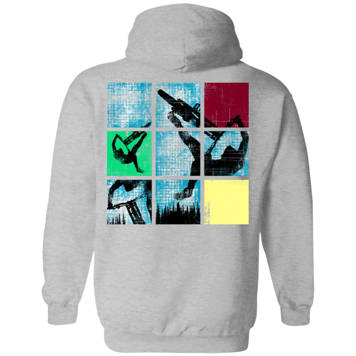 Sweatshirts Sport Grey / S Grid Ride Back Print Pullover Hoodie