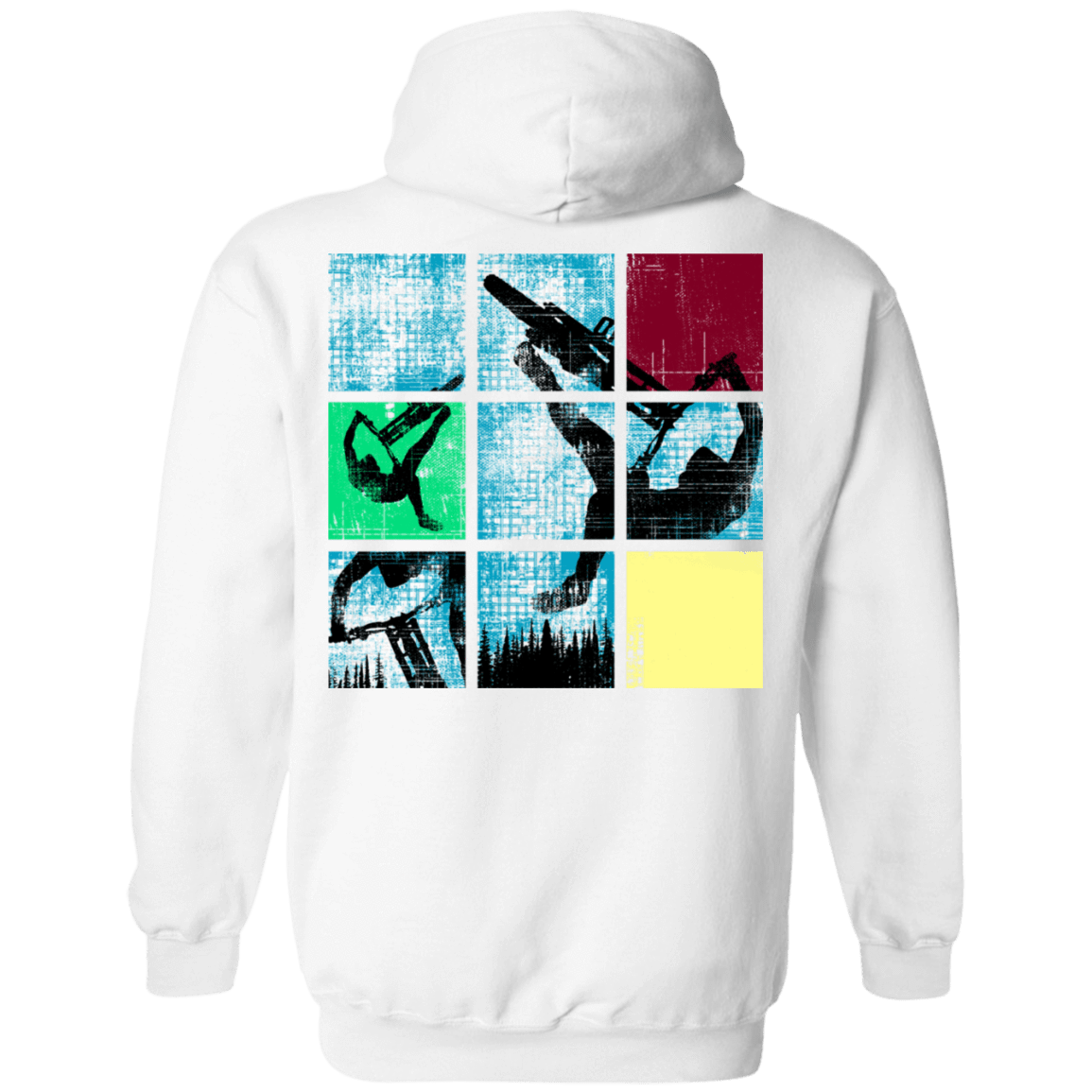 Sweatshirts White / S Grid Ride Back Print Pullover Hoodie