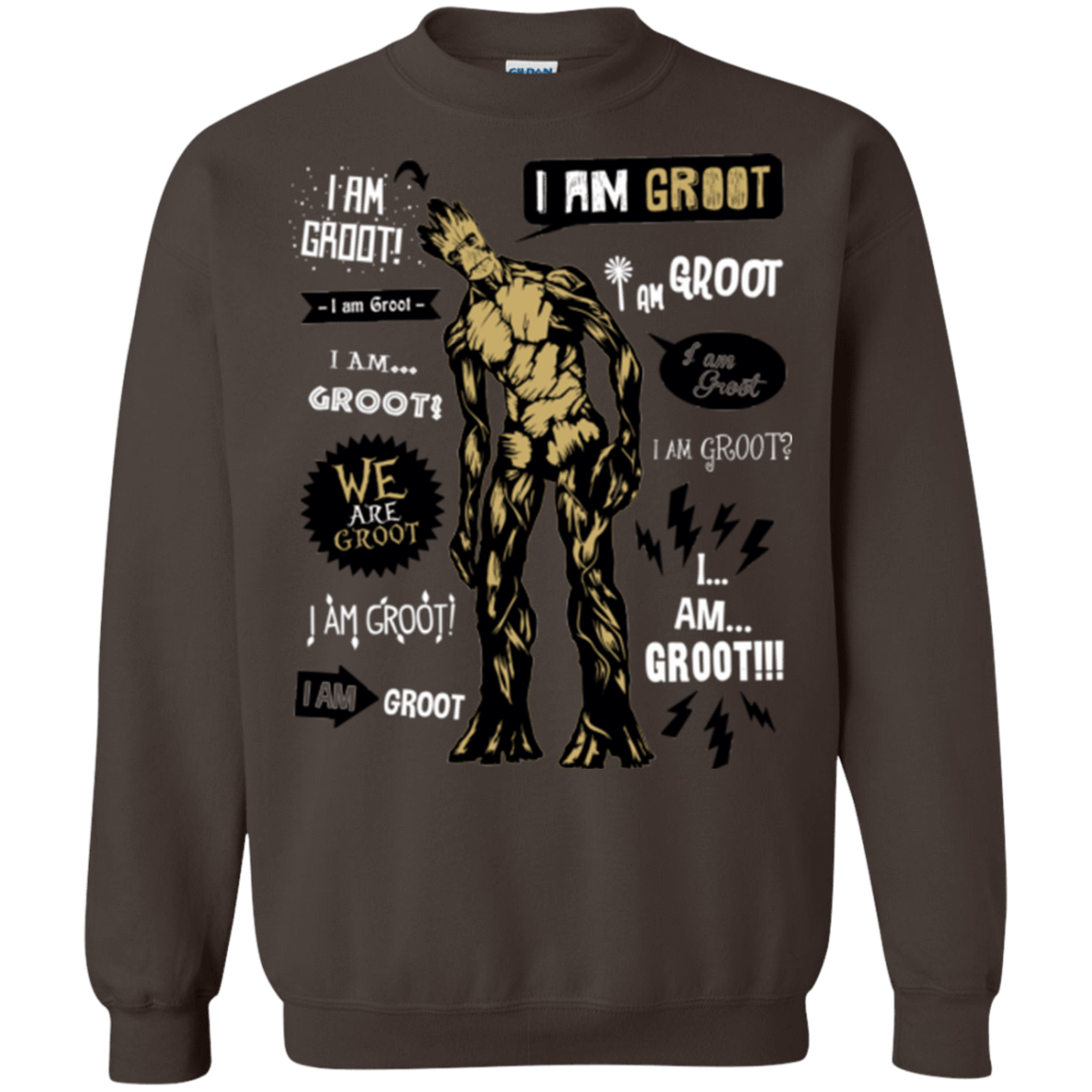 Sweatshirts Dark Chocolate / Small Groot Famous Quotes Crewneck Sweatshirt