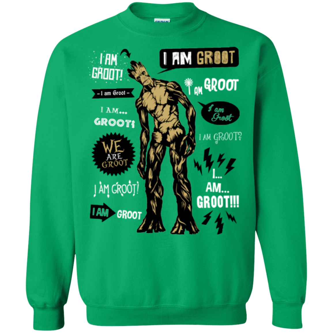 Sweatshirts Irish Green / Small Groot Famous Quotes Crewneck Sweatshirt
