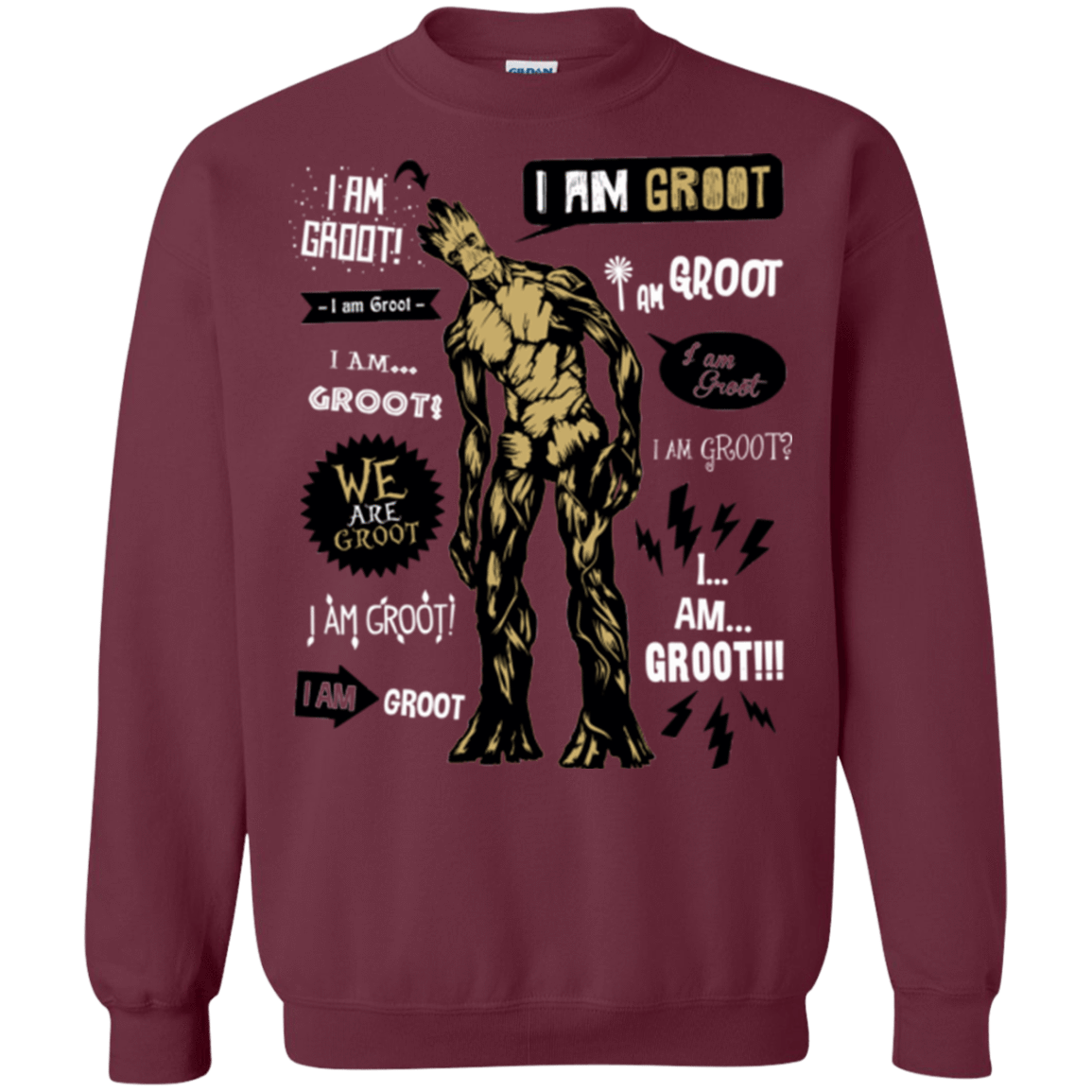 Sweatshirts Maroon / Small Groot Famous Quotes Crewneck Sweatshirt