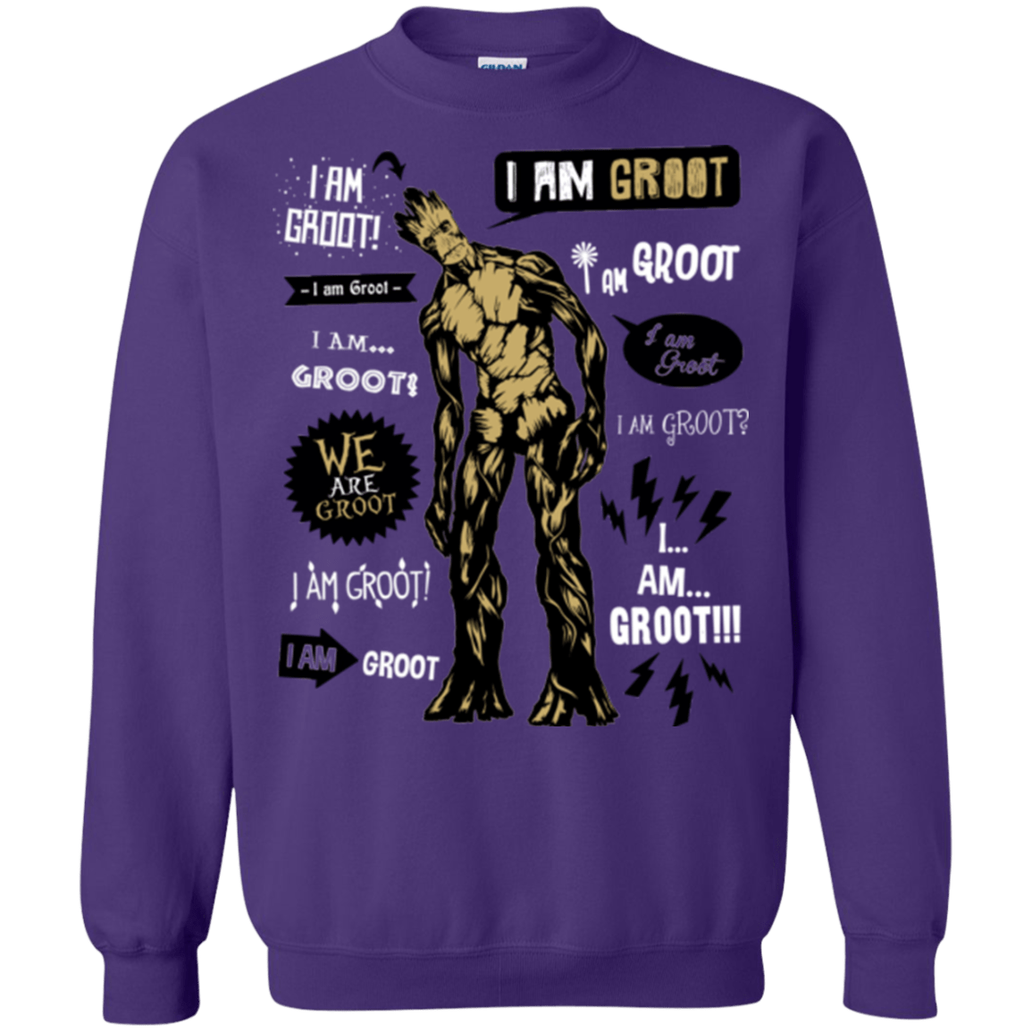 Sweatshirts Purple / Small Groot Famous Quotes Crewneck Sweatshirt