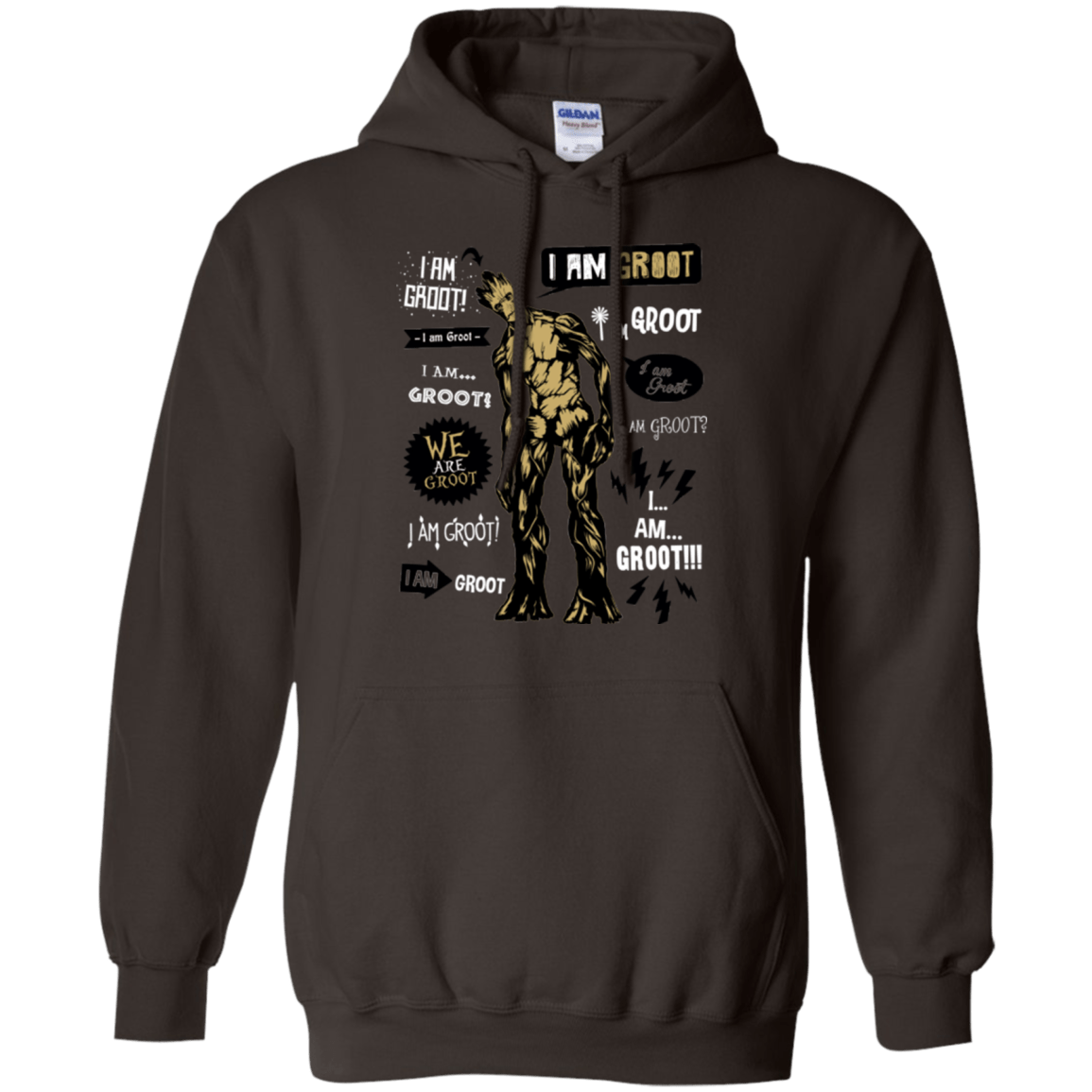 Sweatshirts Dark Chocolate / Small Groot Famous Quotes Pullover Hoodie